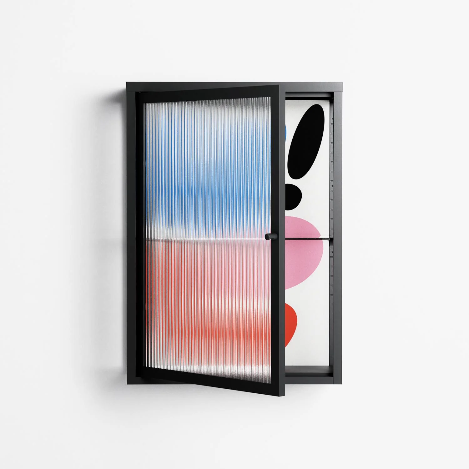 Wow - Wall Cabinet - Vratislav Pecka - Antracite - Reeded glass - Image 2