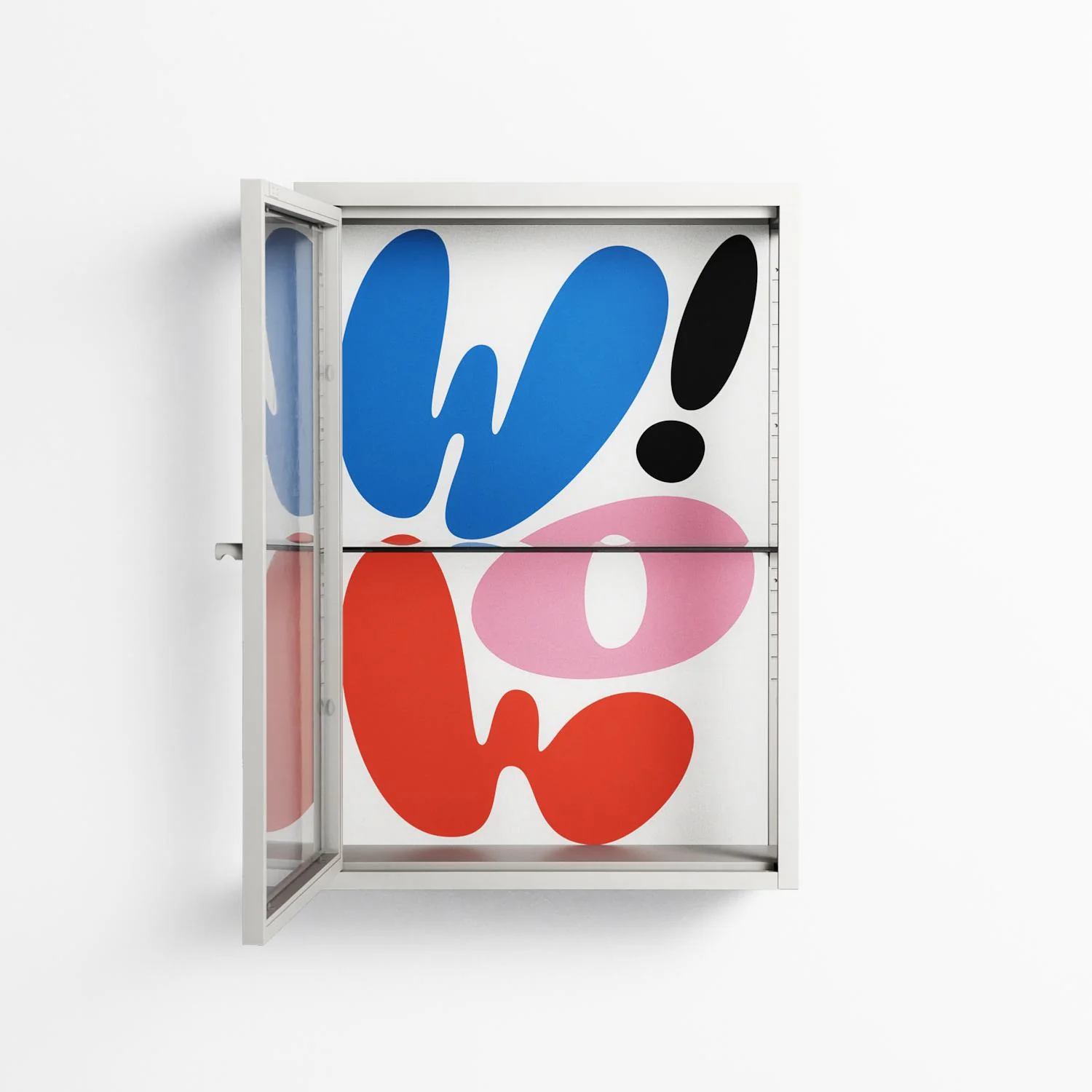 Wow - Wall Cabinet - Vratislav Pecka - Chalk - Clear glass - Image 3