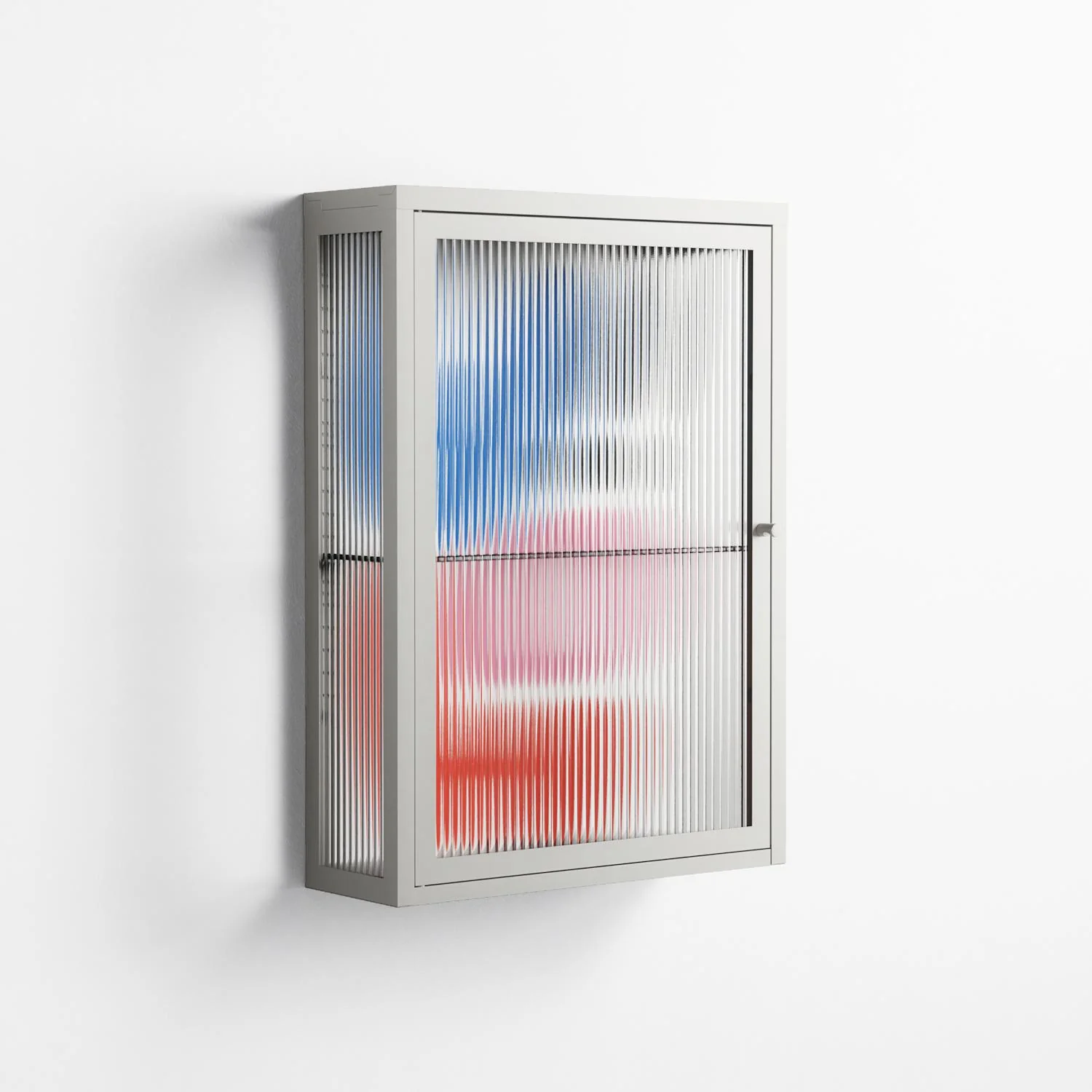 Wow - Wall Cabinet - Vratislav Pecka - Chalk - Reeded glass - Image 4