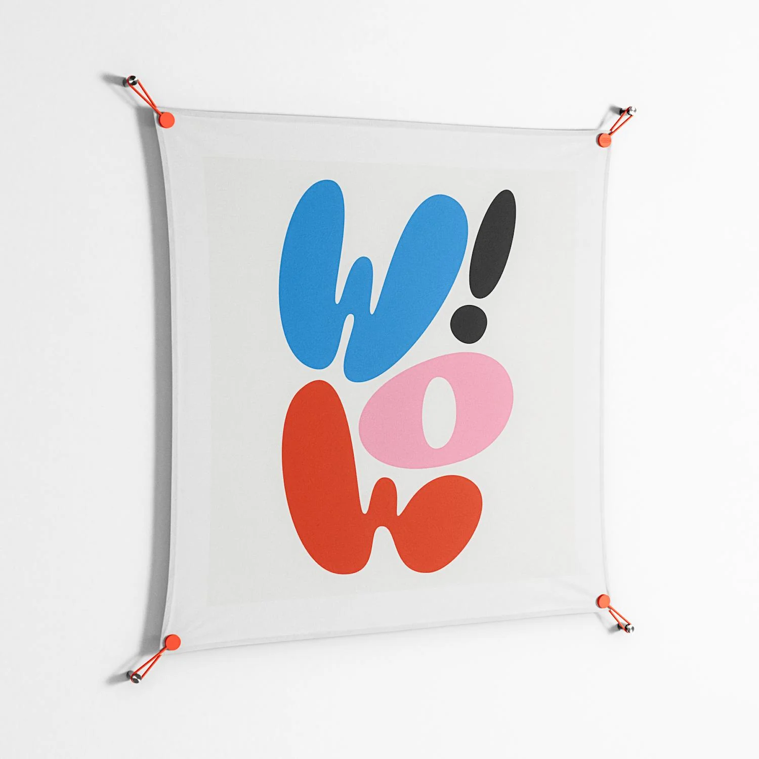 Wow - Work On Wall - Vratislav Pecka - Orange - 90 x 90 cm - Image 2