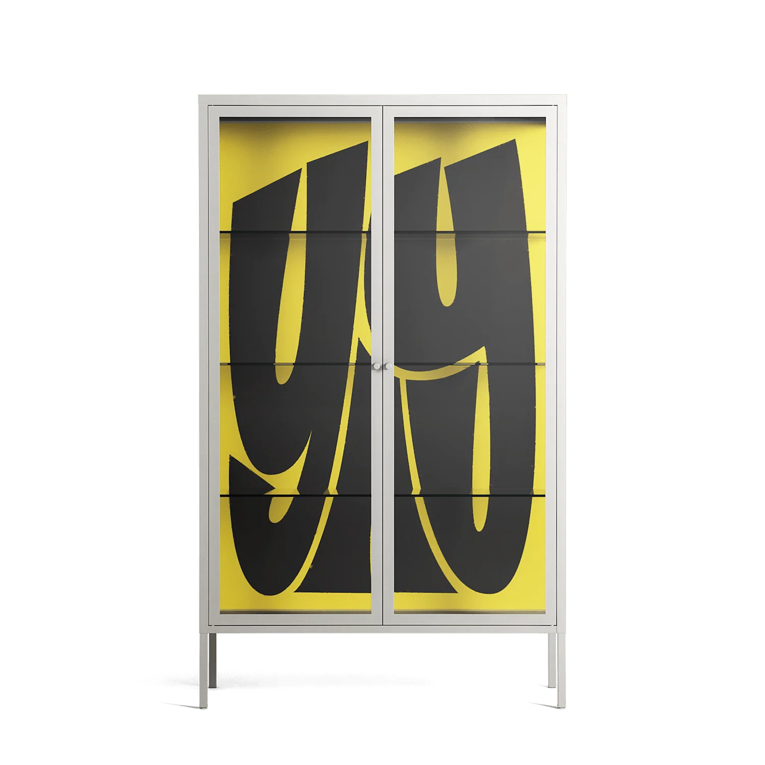 Yay - Cabinet - Vratislav Pecka - Chalk - Clear glass