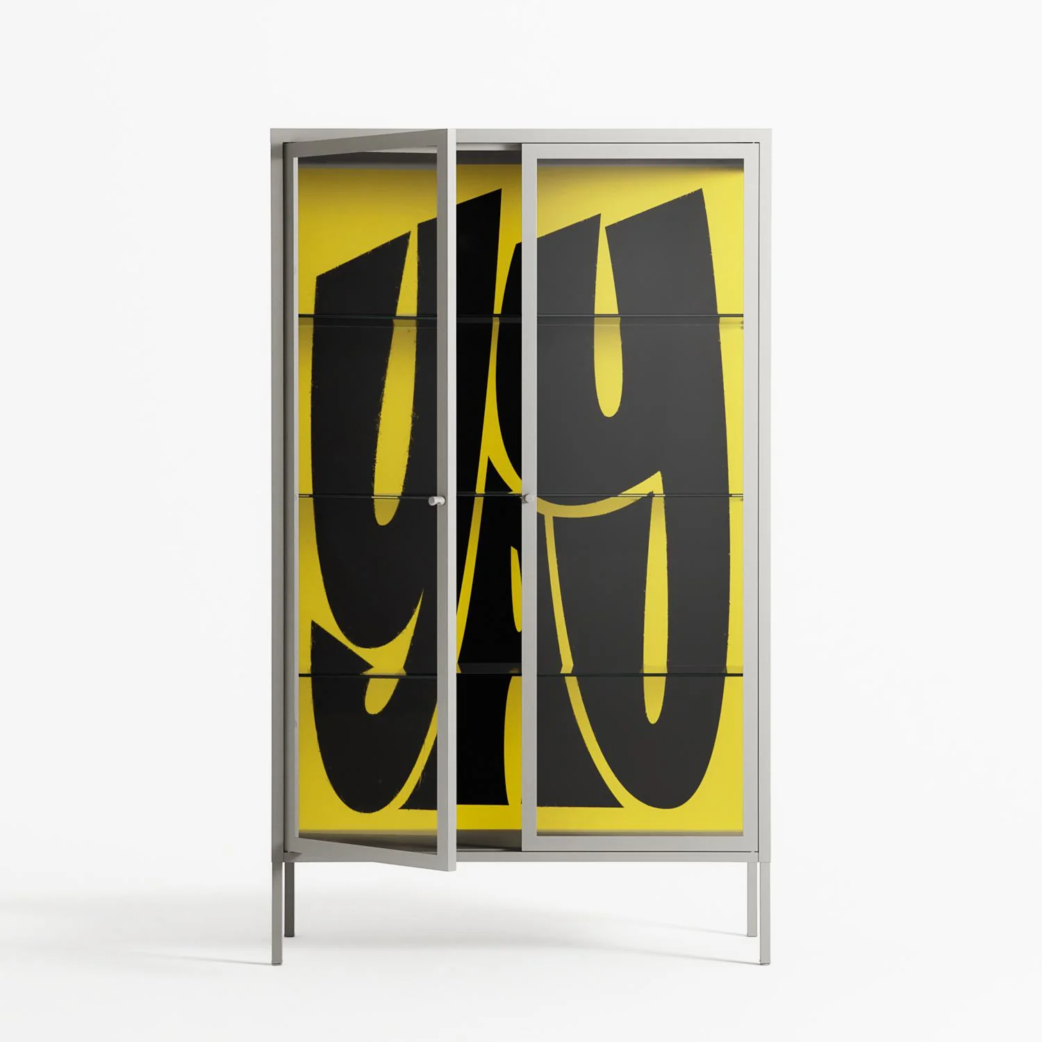 Yay - Cabinet - Vratislav Pecka - Chalk - Clear glass - Image 2