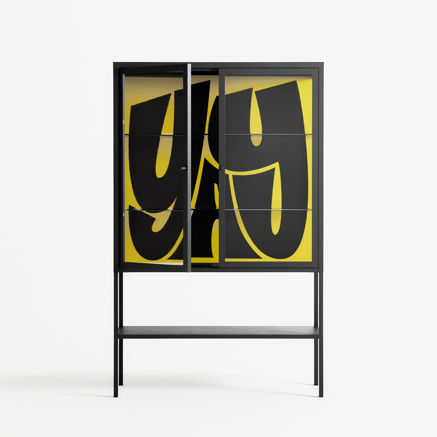 Yay - Loft Cabinet - Vratislav Pecka - Antracite - Clear glass - Image 2