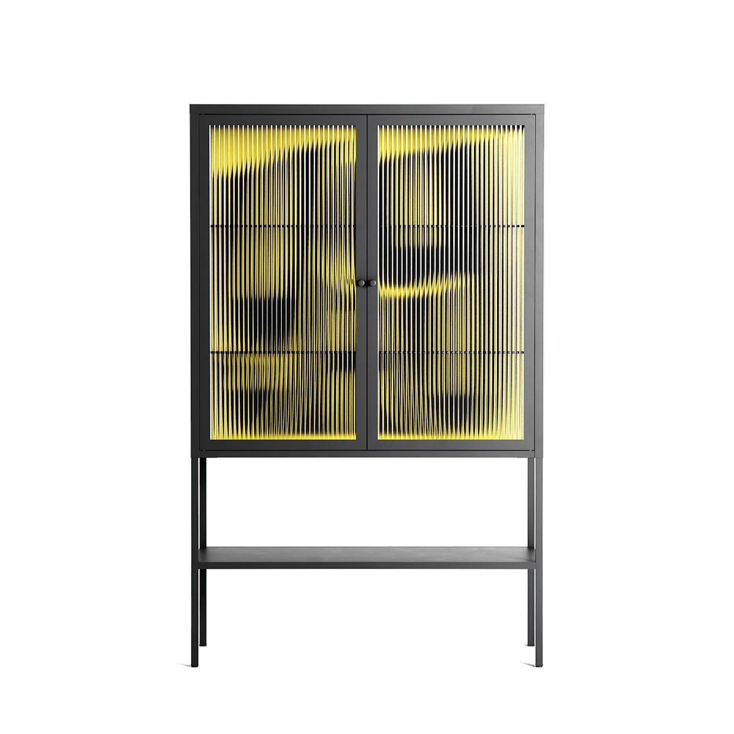 Yay - Loft Cabinet - Vratislav Pecka - Antracite - Reeded glass