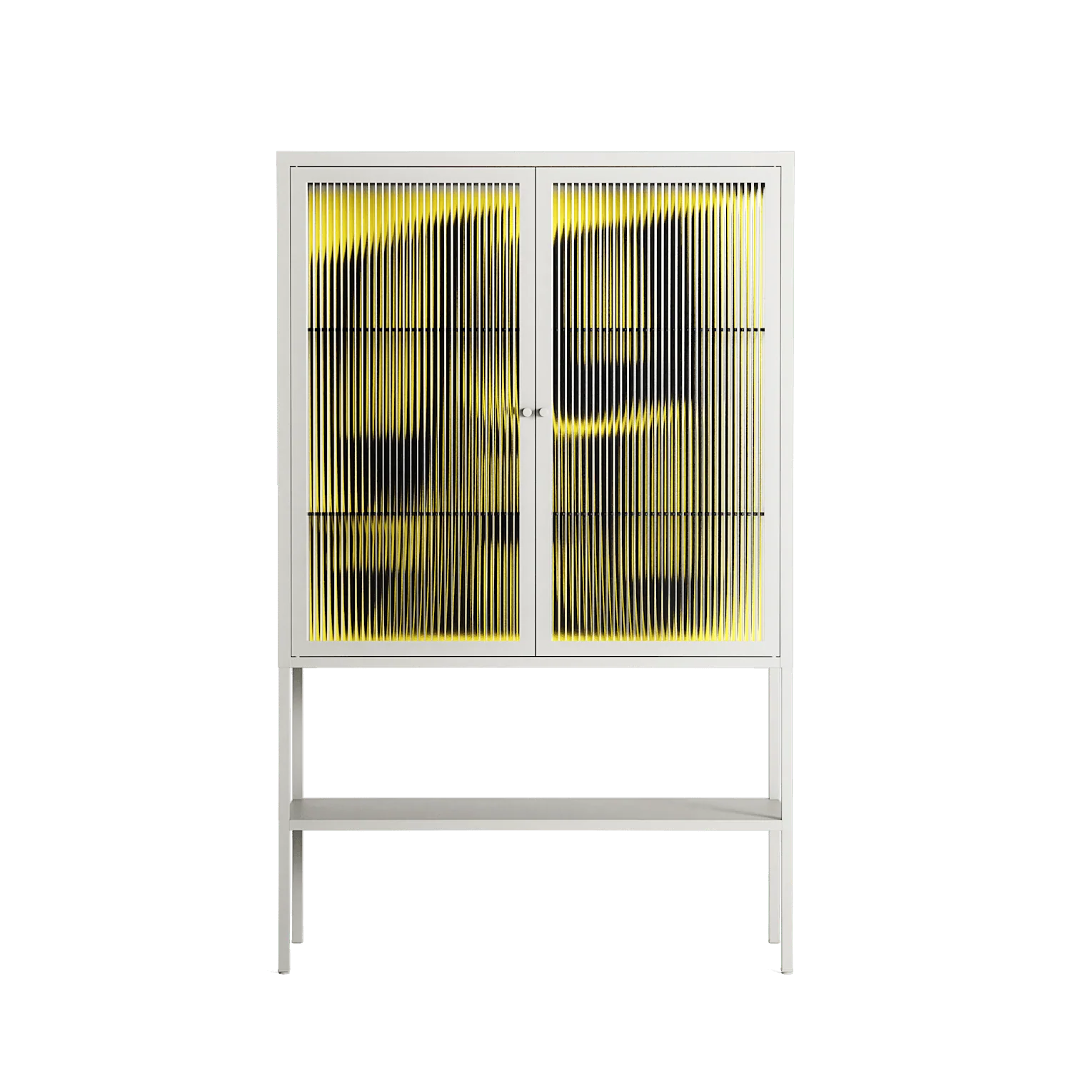 Yay - Loft Cabinet - Vratislav Pecka - Chalk - Reeded glass