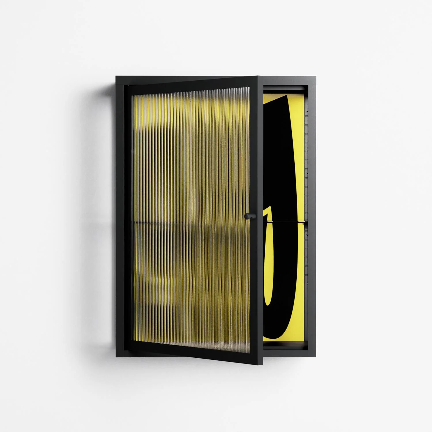 Yay - Wall Cabinet - Vratislav Pecka - Antracite - Reeded glass - Image 2