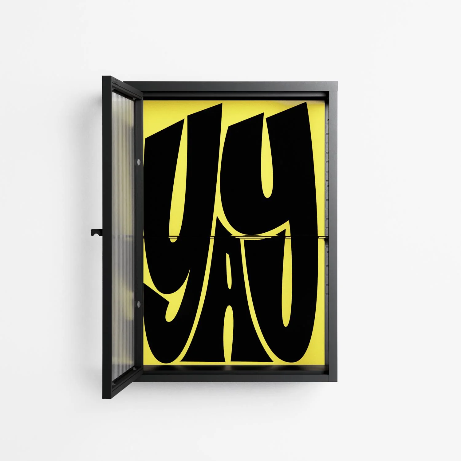 Yay - Wall Cabinet - Vratislav Pecka - Antracite - Reeded glass - Image 3