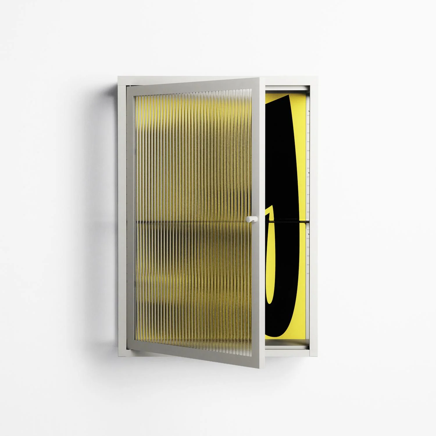 Yay - Wall Cabinet - Vratislav Pecka - Chalk - Reeded glass - Image 2