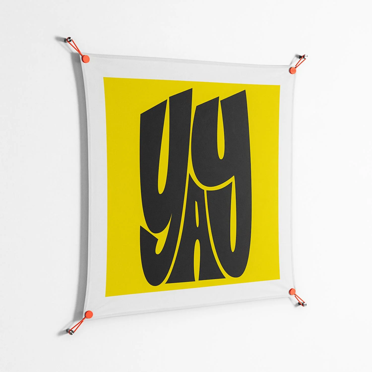 Yay - Work On Wall - Vratislav Pecka - Orange - 90 x 90 cm - Image 2