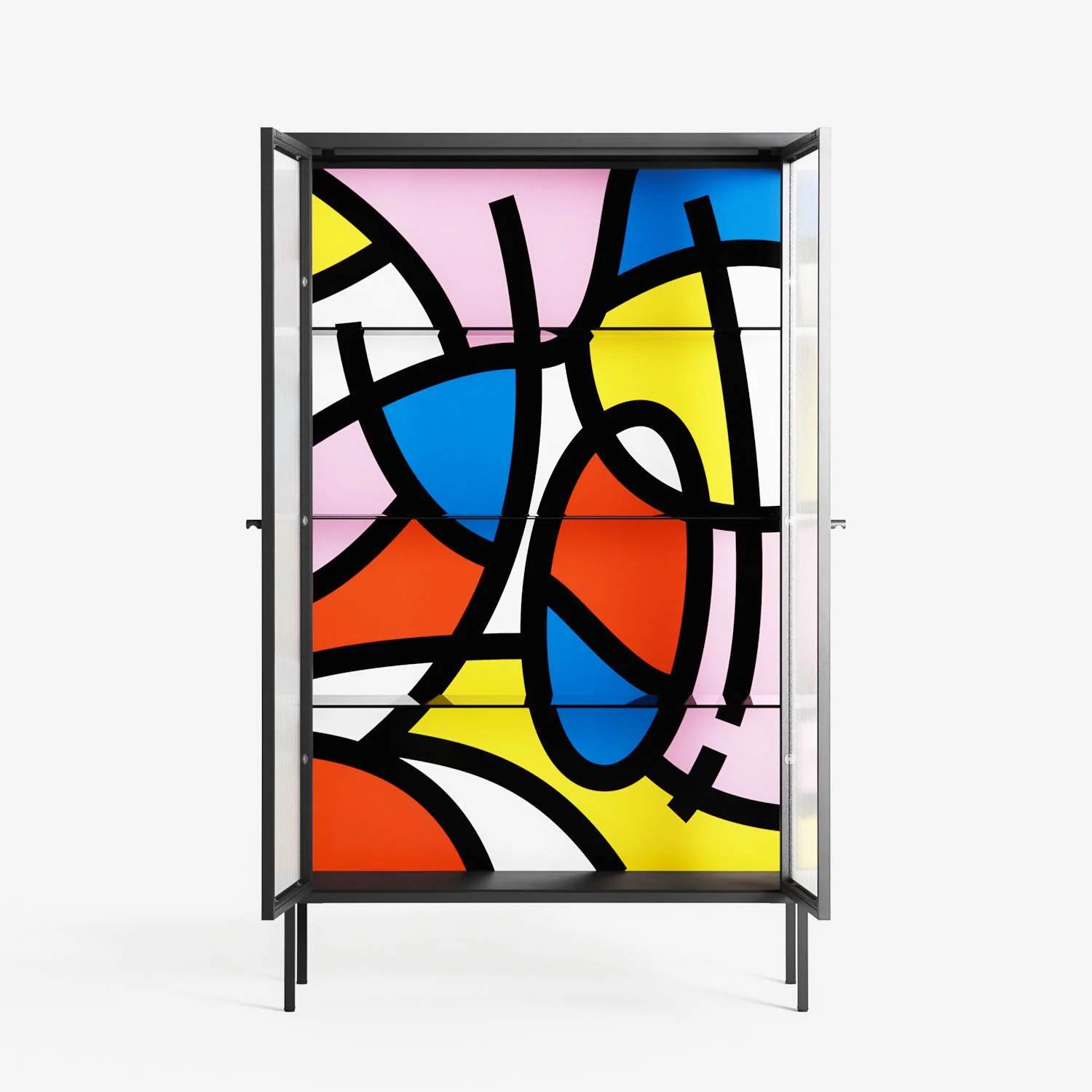 Yo - Cabinet - Vratislav Pecka - Antracite - Reeded glass - Image 3