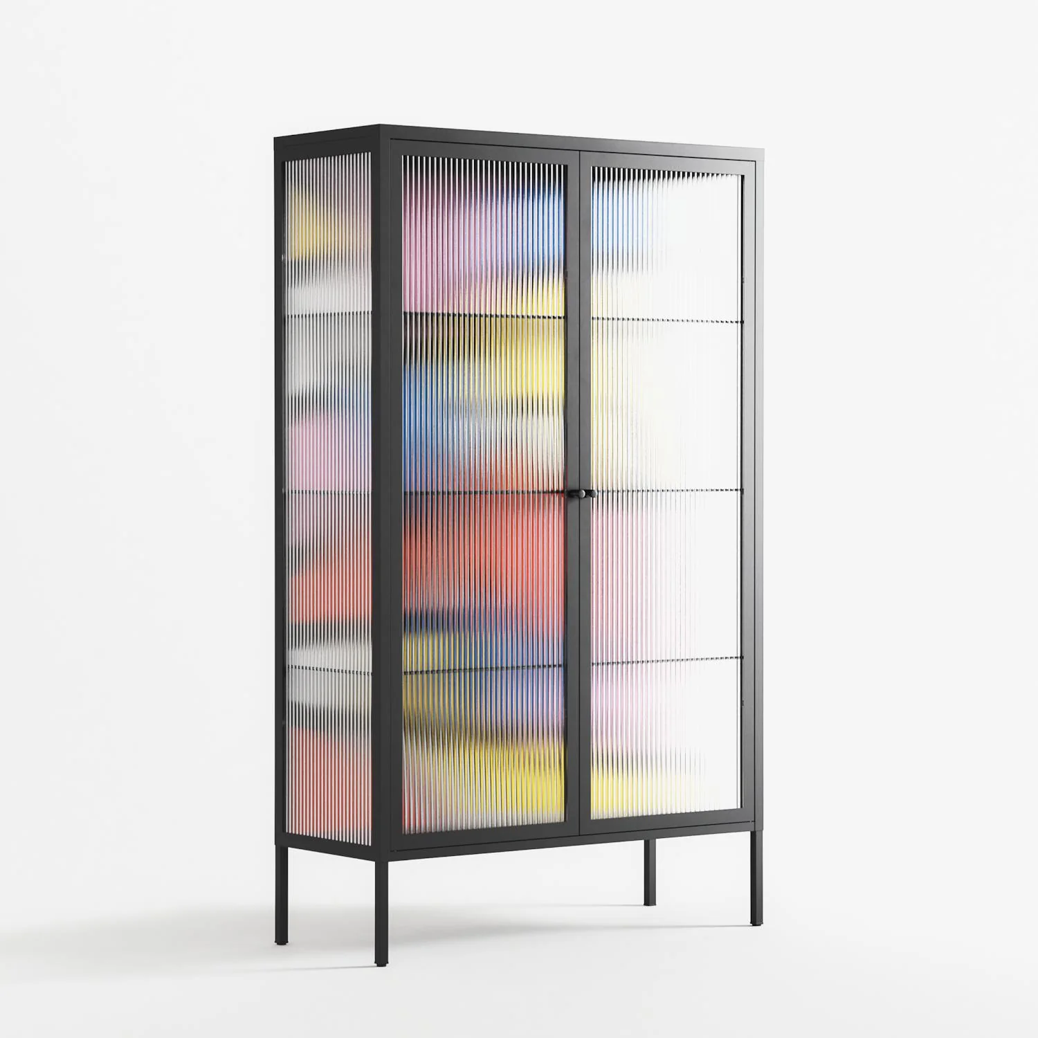 Yo - Cabinet - Vratislav Pecka - Antracite - Reeded glass - Image 4