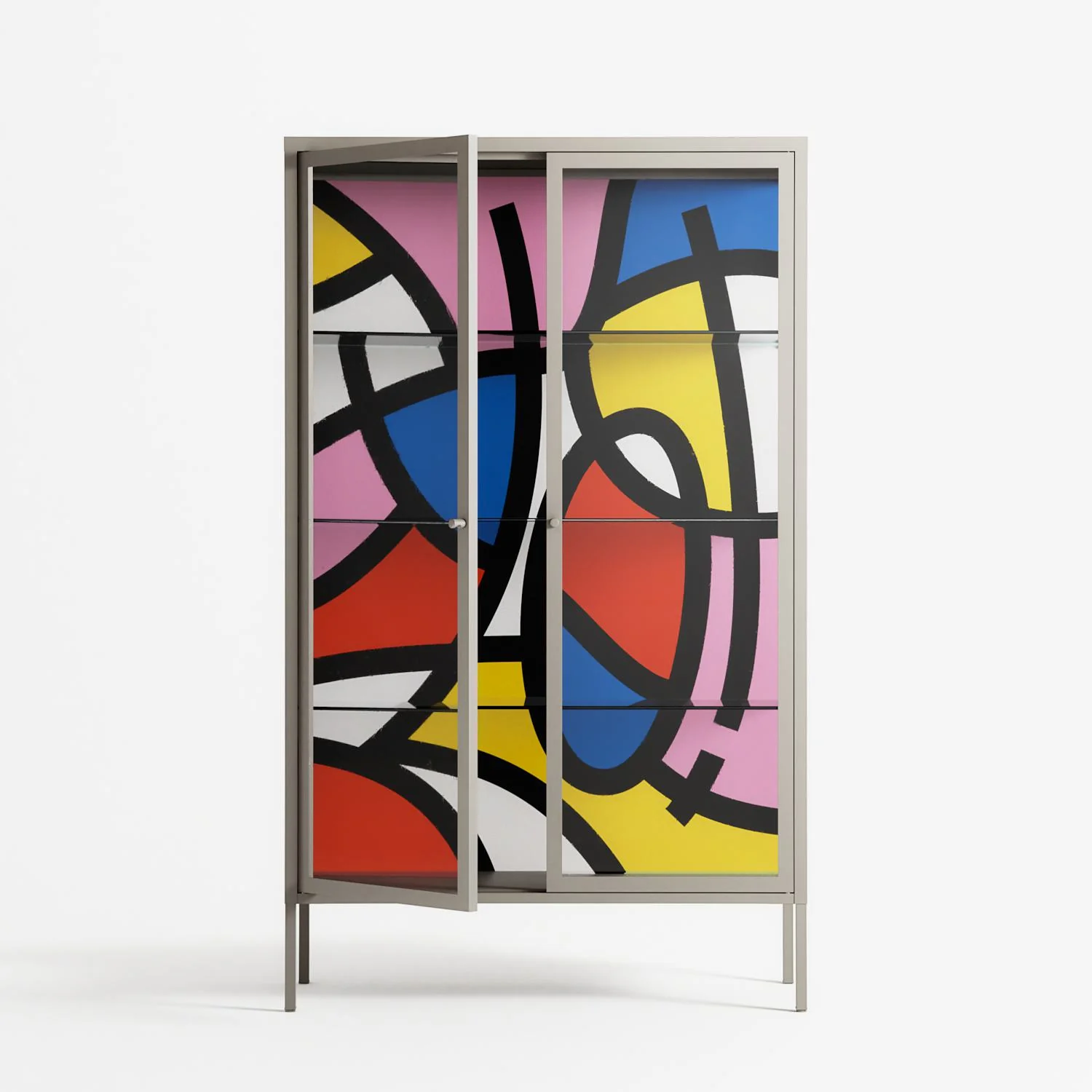 Yo - Cabinet - Vratislav Pecka - Pebble - Clear glass - Image 2