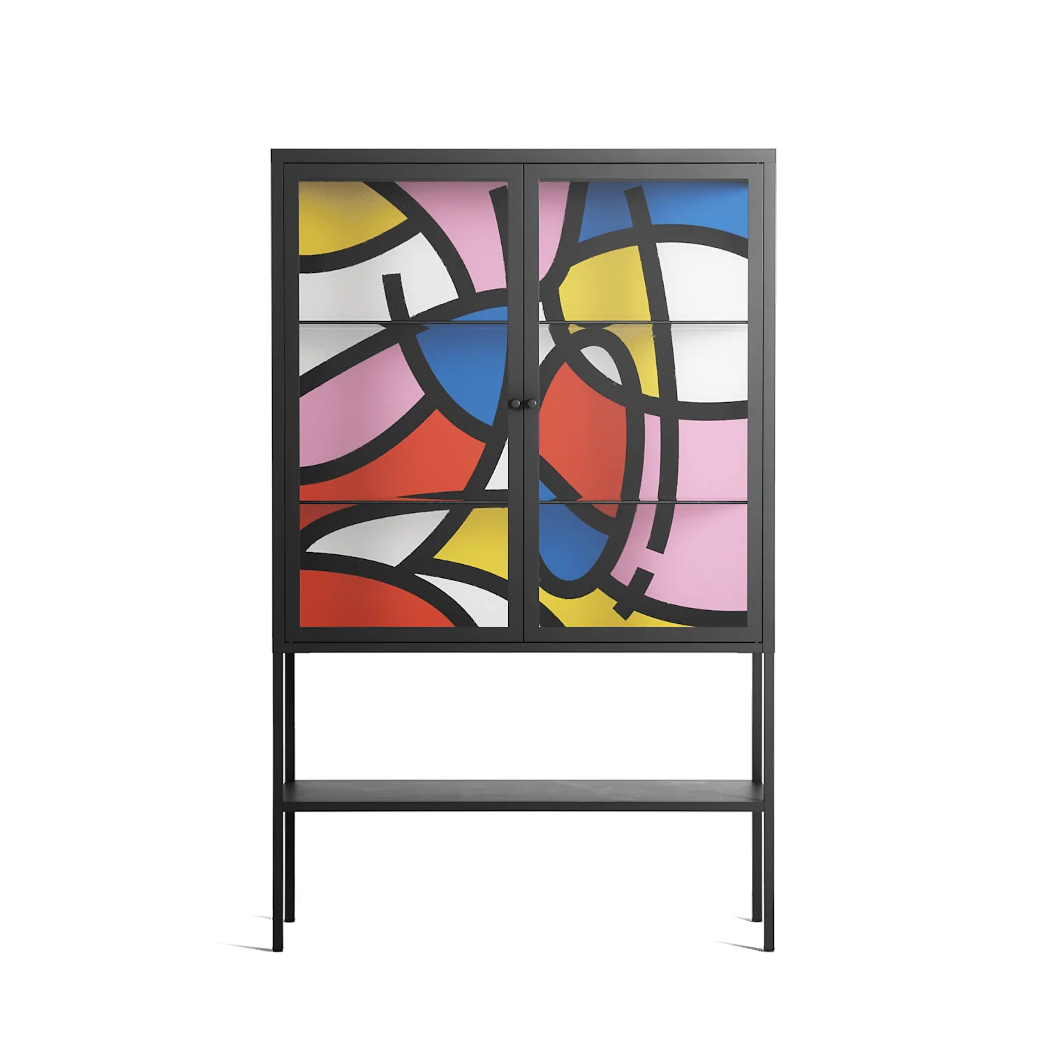 Yo - Loft Cabinet - Vratislav Pecka - Antracite - Clear glass