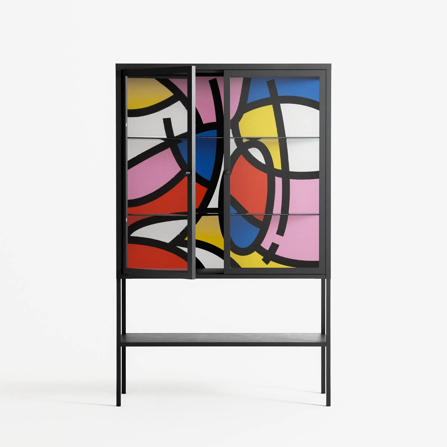 Yo - Loft Cabinet - Vratislav Pecka - Antracite - Clear glass - Image 2