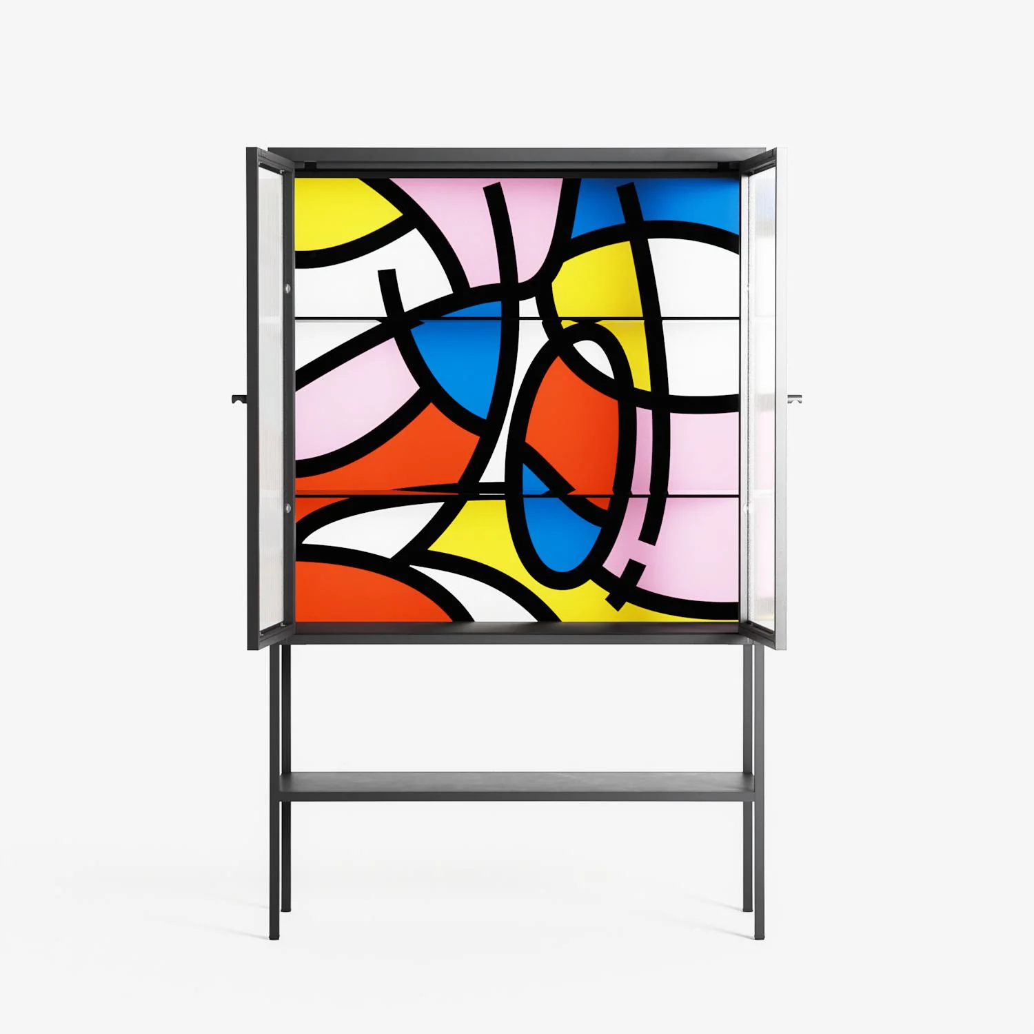 Yo - Loft Cabinet - Vratislav Pecka - Antracite - Reeded glass - Image 3