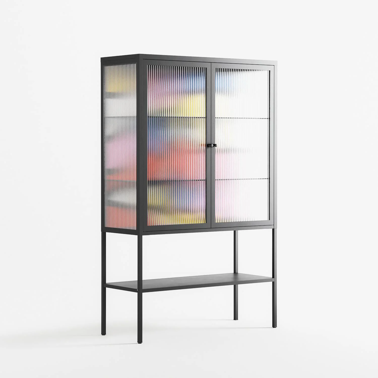 Yo - Loft Cabinet - Vratislav Pecka - Antracite - Reeded glass - Image 4