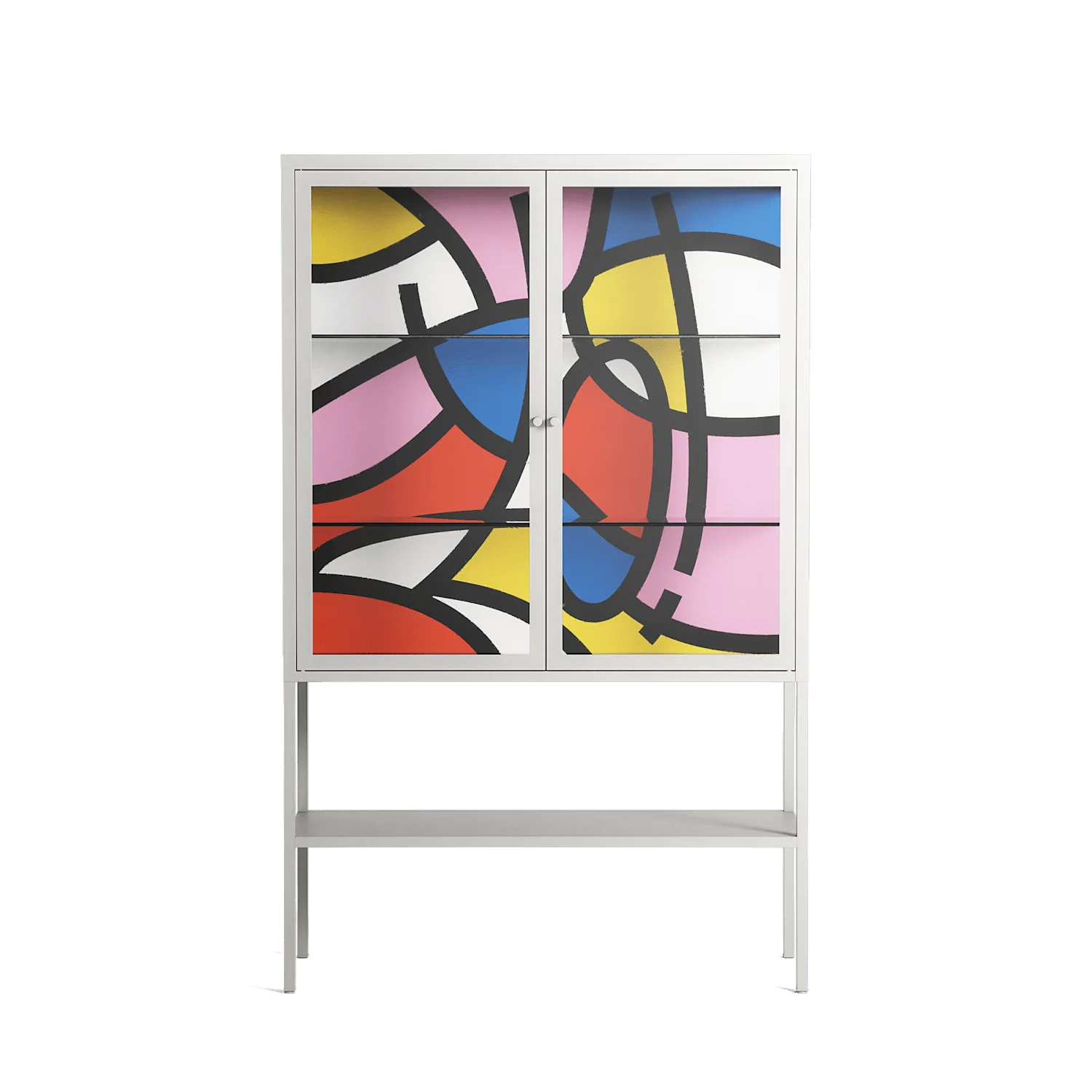 Yo - Loft Cabinet - Vratislav Pecka - Chalk - Clear glass