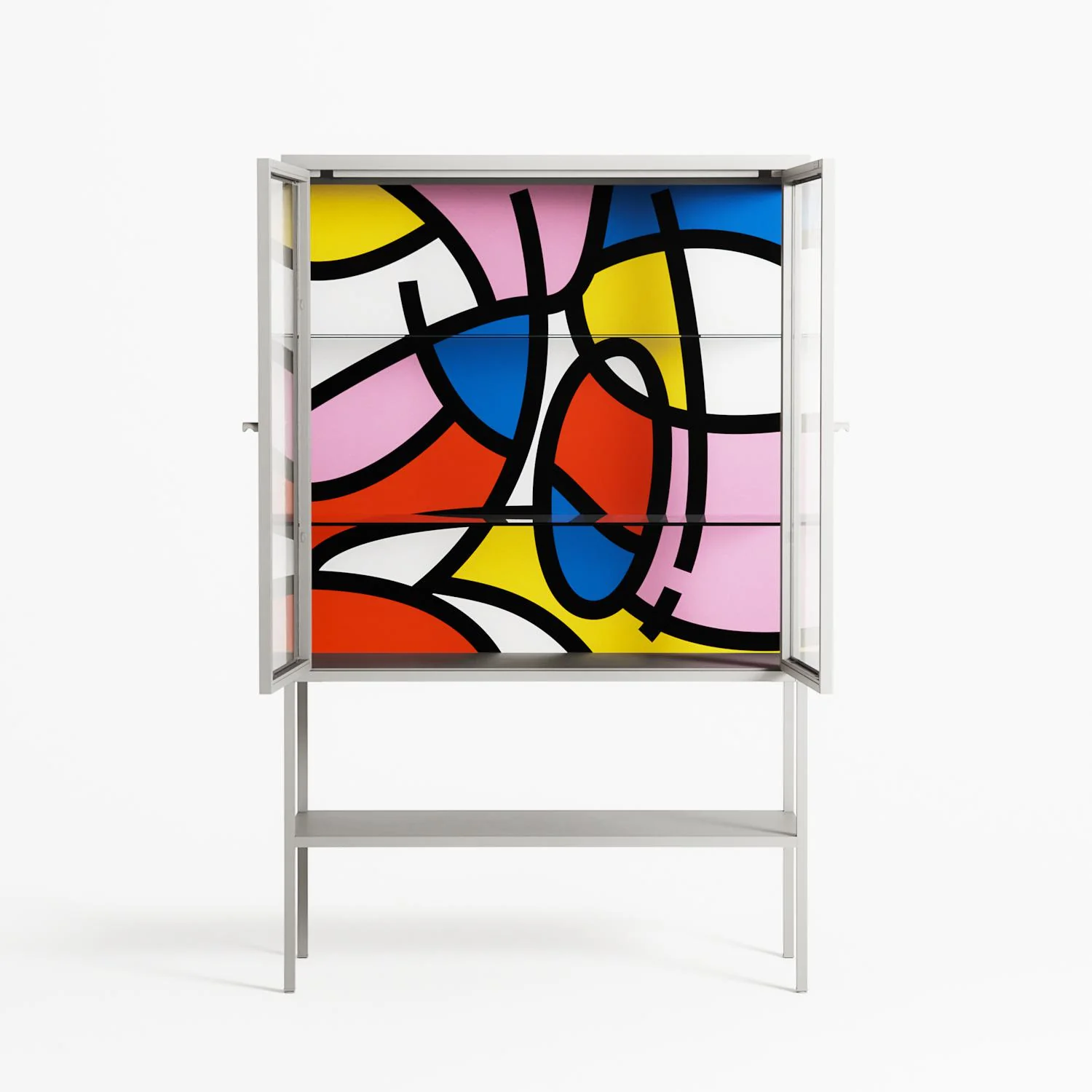 Yo - Loft Cabinet - Vratislav Pecka - Chalk - Clear glass - Image 3