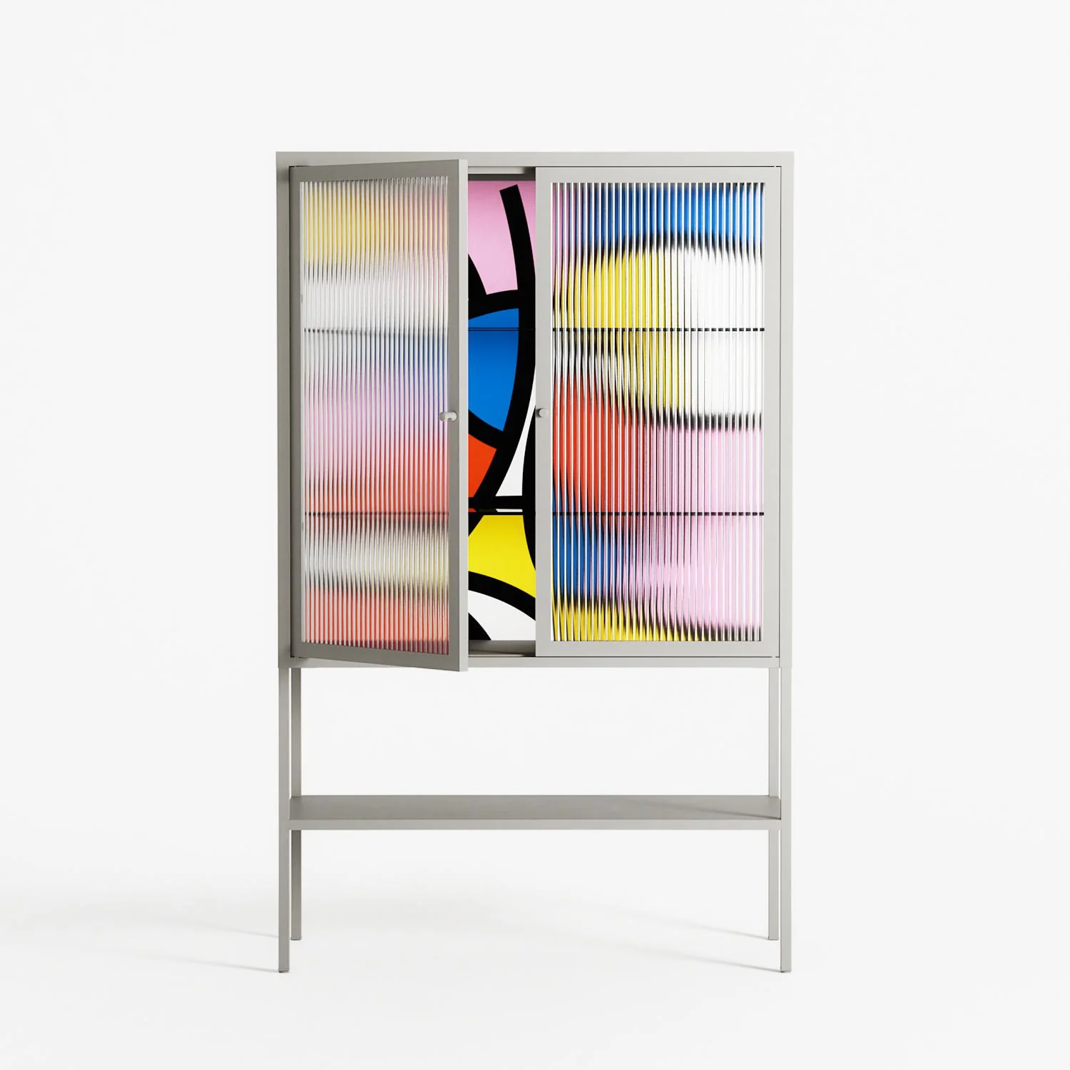 Yo - Loft Cabinet - Vratislav Pecka - Chalk - Reeded glass - Image 2