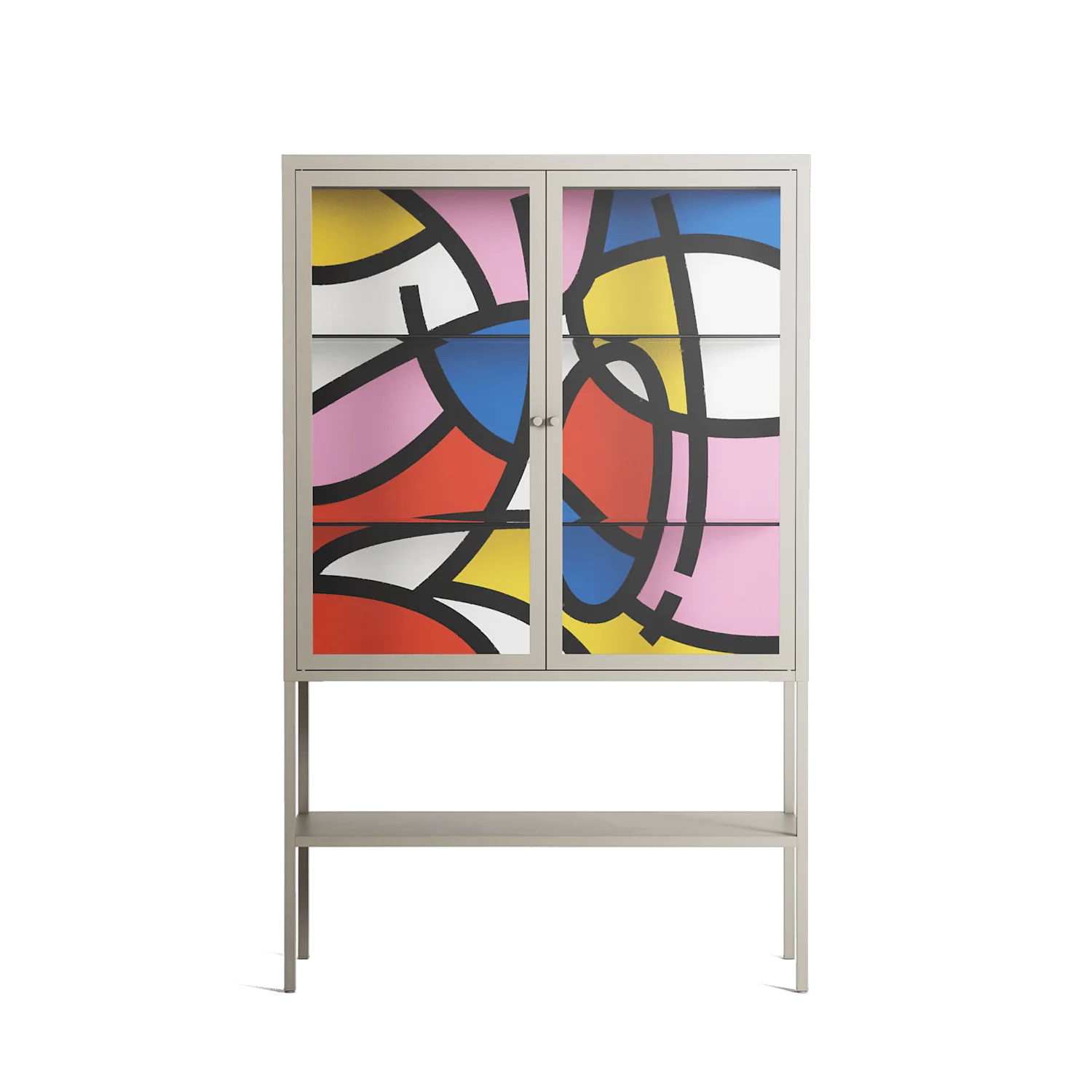 Yo - Loft Cabinet - Vratislav Pecka - Pebble - Clear glass