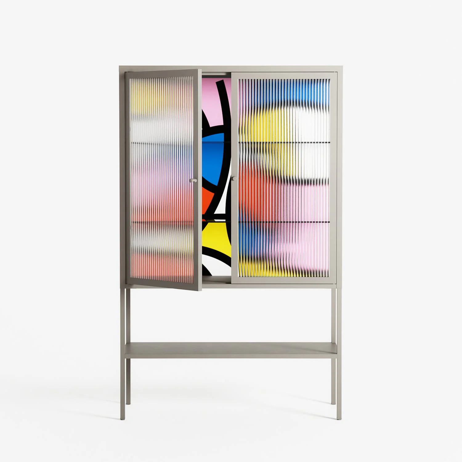 Yo - Loft Cabinet - Vratislav Pecka - Pebble - Reeded glass - Image 2