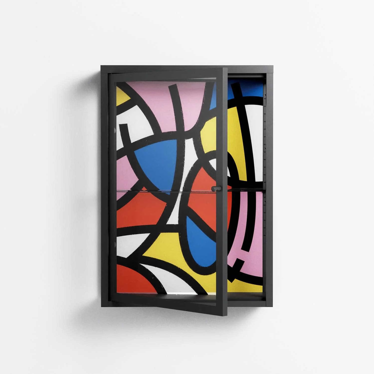 Yo - Wall Cabinet - Vratislav Pecka - Antracite - Clear glass - Image 2
