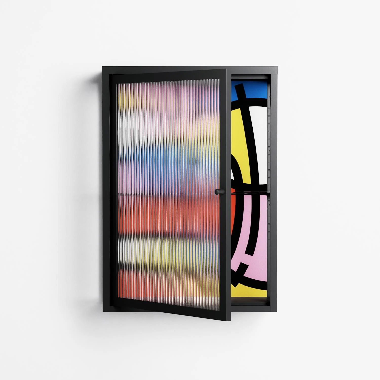 Yo - Wall Cabinet - Vratislav Pecka - Antracite - Reeded glass - Image 2