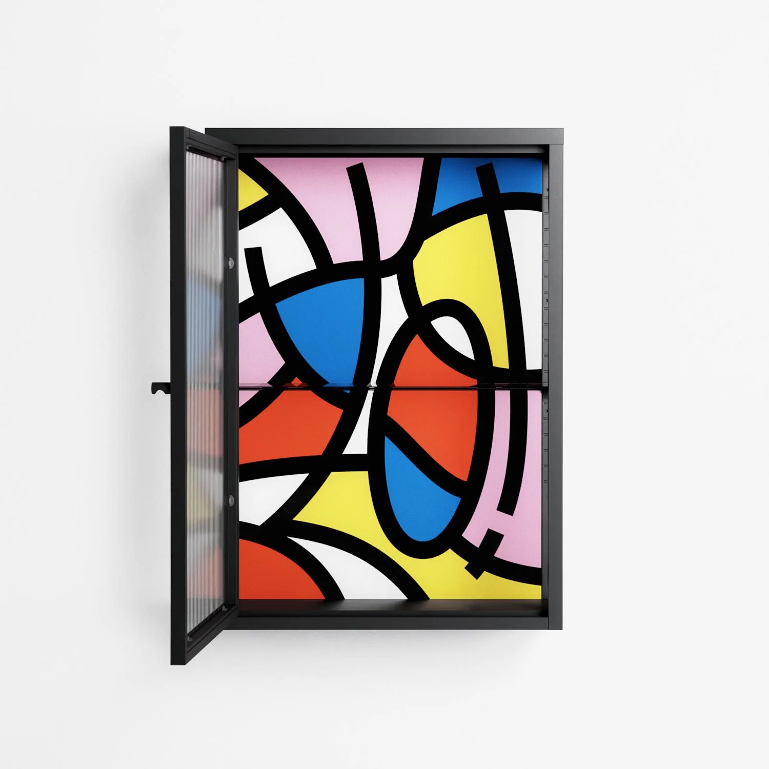 Yo - Wall Cabinet - Vratislav Pecka - Antracite - Reeded glass - Image 3