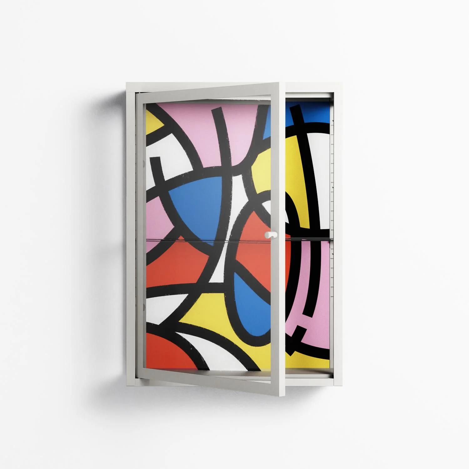 Yo - Wall Cabinet - Vratislav Pecka - Chalk - Clear glass - Image 2