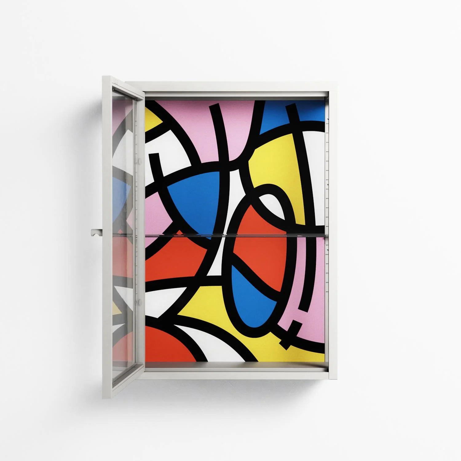 Yo - Wall Cabinet - Vratislav Pecka - Chalk - Clear glass - Image 3