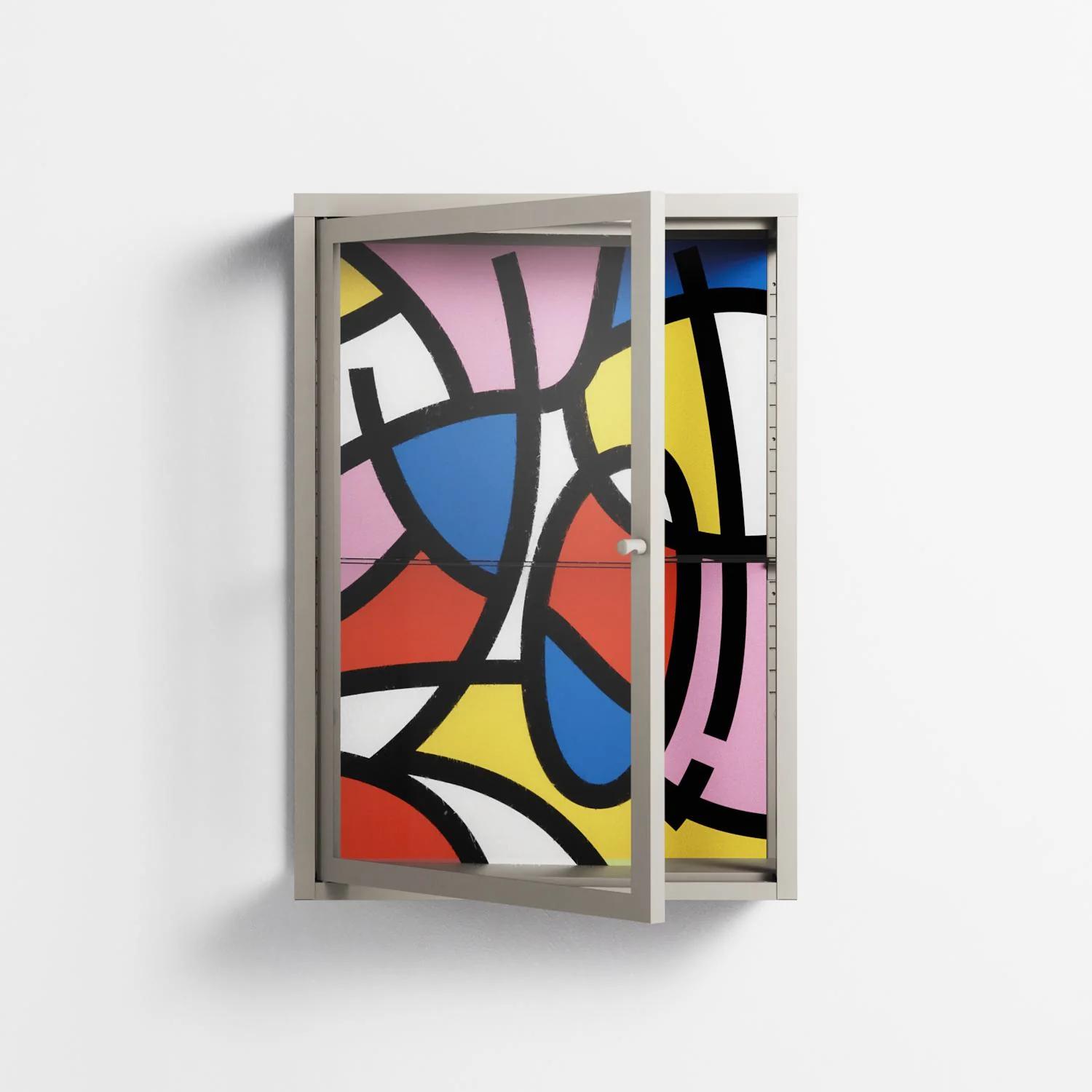 Yo - Wall Cabinet - Vratislav Pecka - Pebble - Clear glass - Image 2