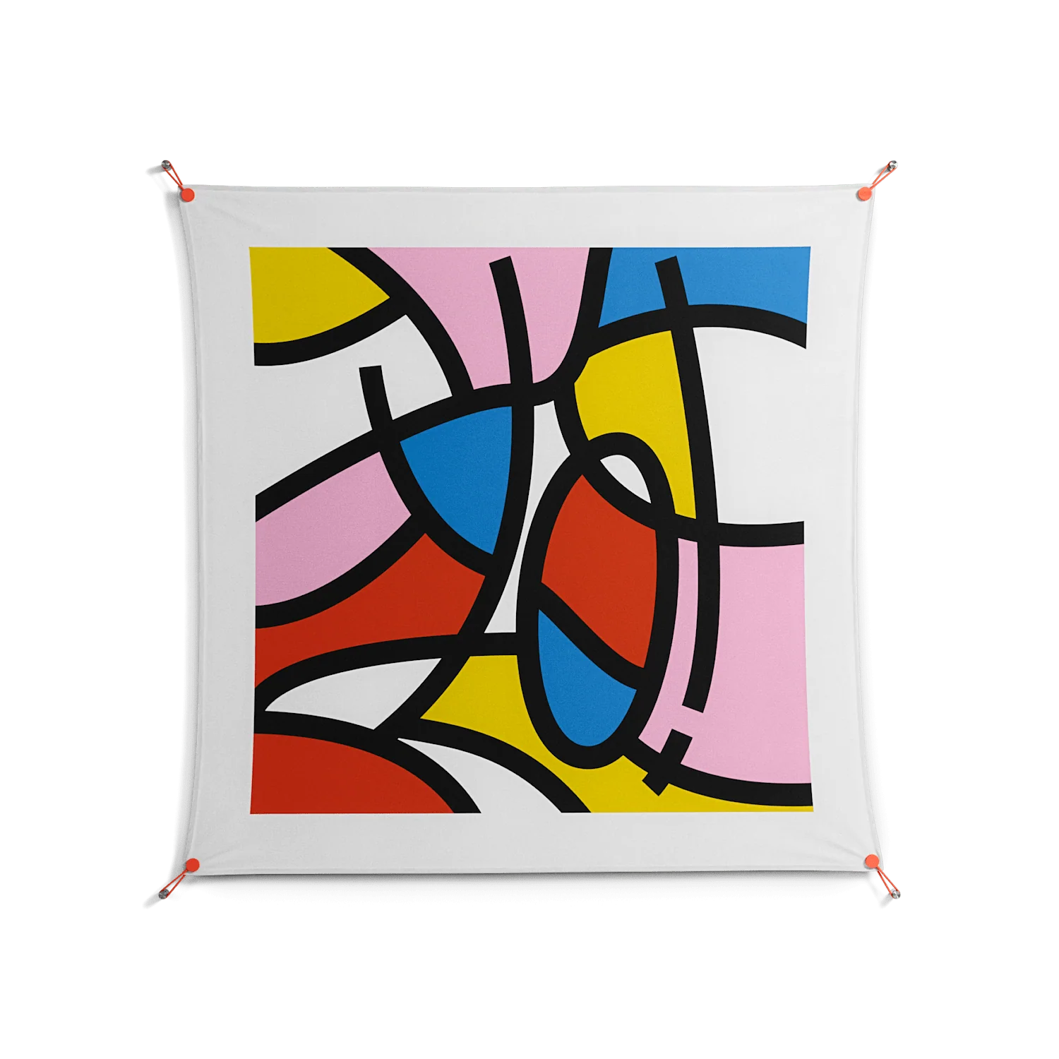 Yo - Work On Wall - Vratislav Pecka - Orange - 140 x 140 cm