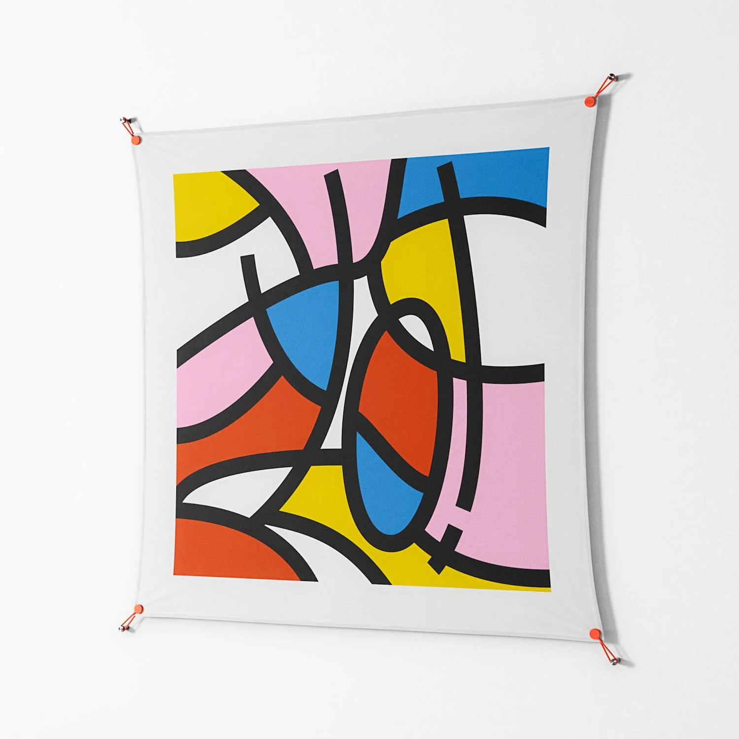 Yo - Work On Wall - Vratislav Pecka - Orange - 140 x 140 cm - Image 2
