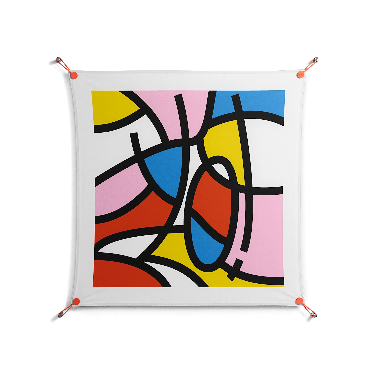 Yo - Work On Wall - Vratislav Pecka - Orange - 90 x 90 cm