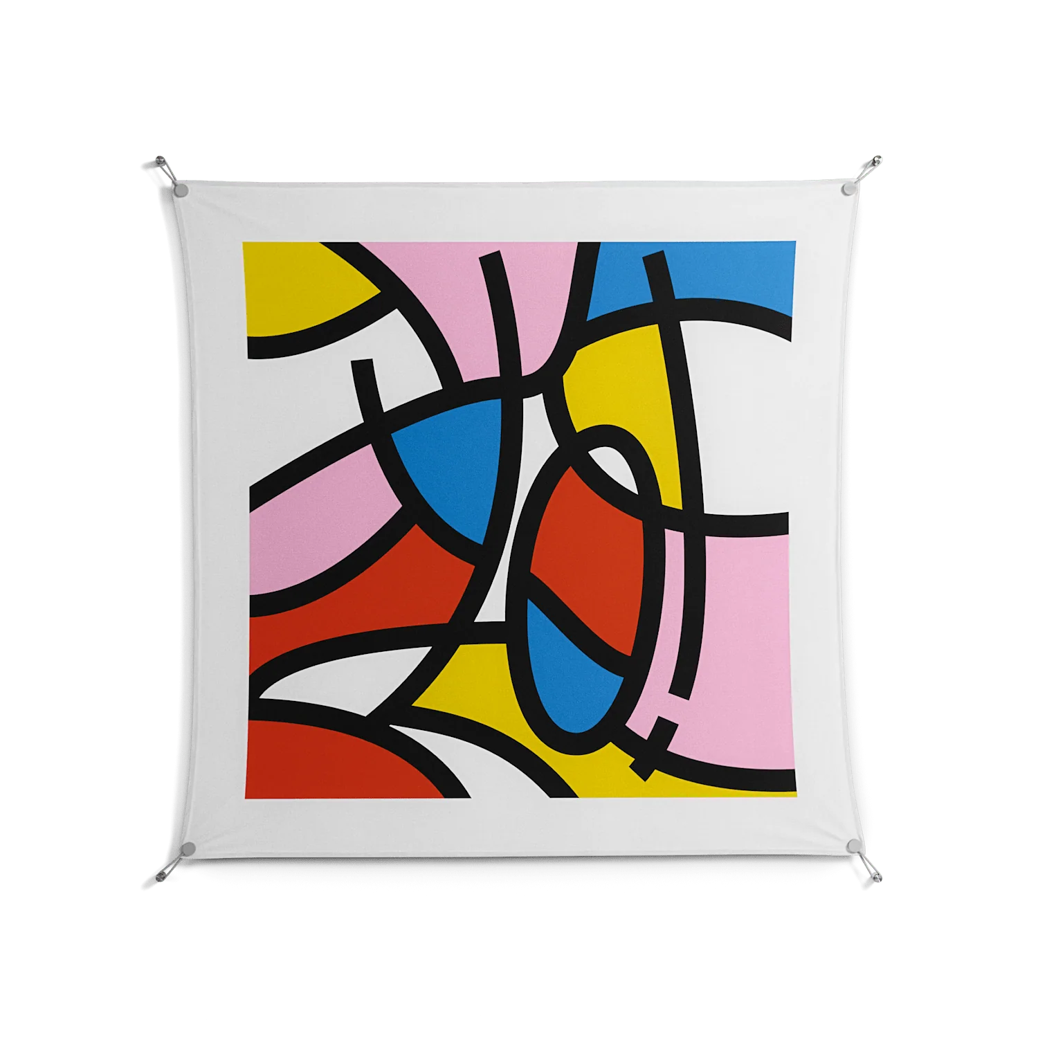 Yo - Work On Wall - Vratislav Pecka - Silver - 140 x 140 cm