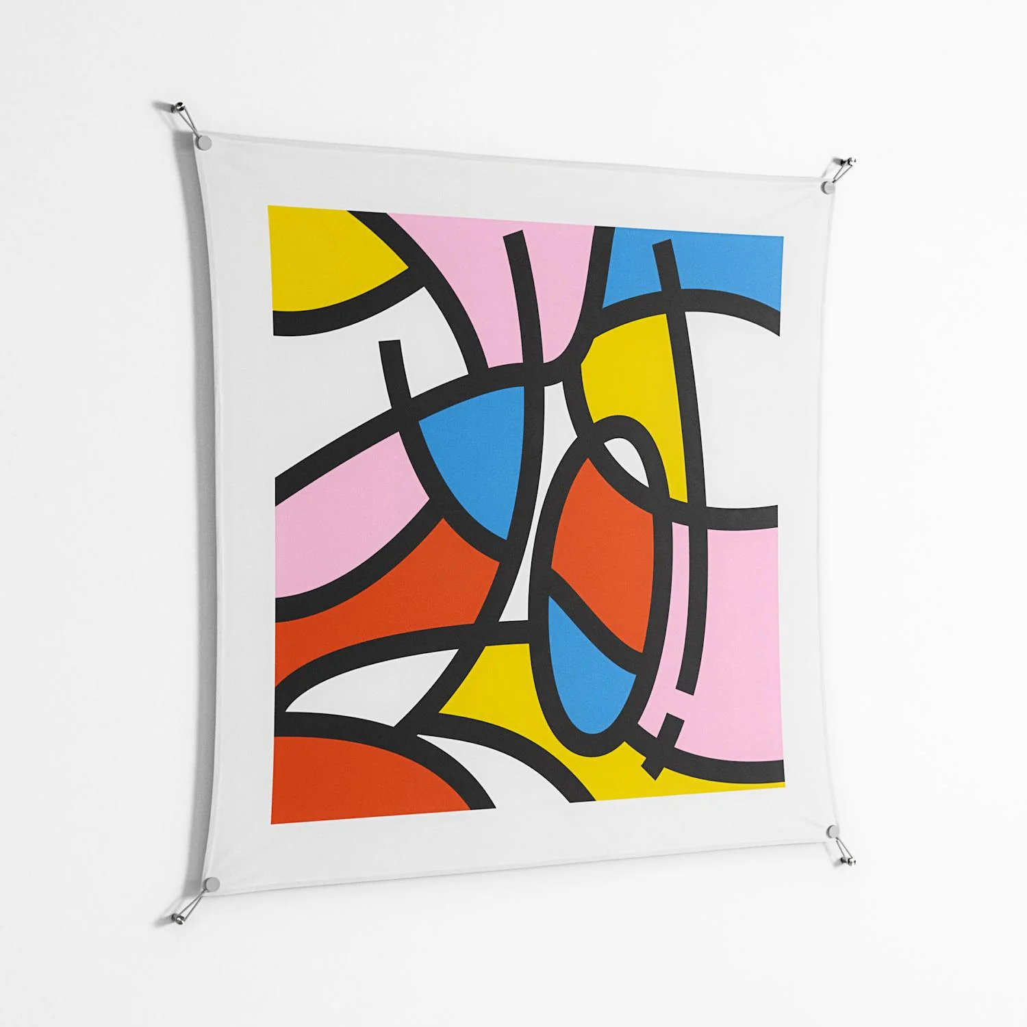 Yo - Work On Wall - Vratislav Pecka - Silver - 140 x 140 cm - Image 2