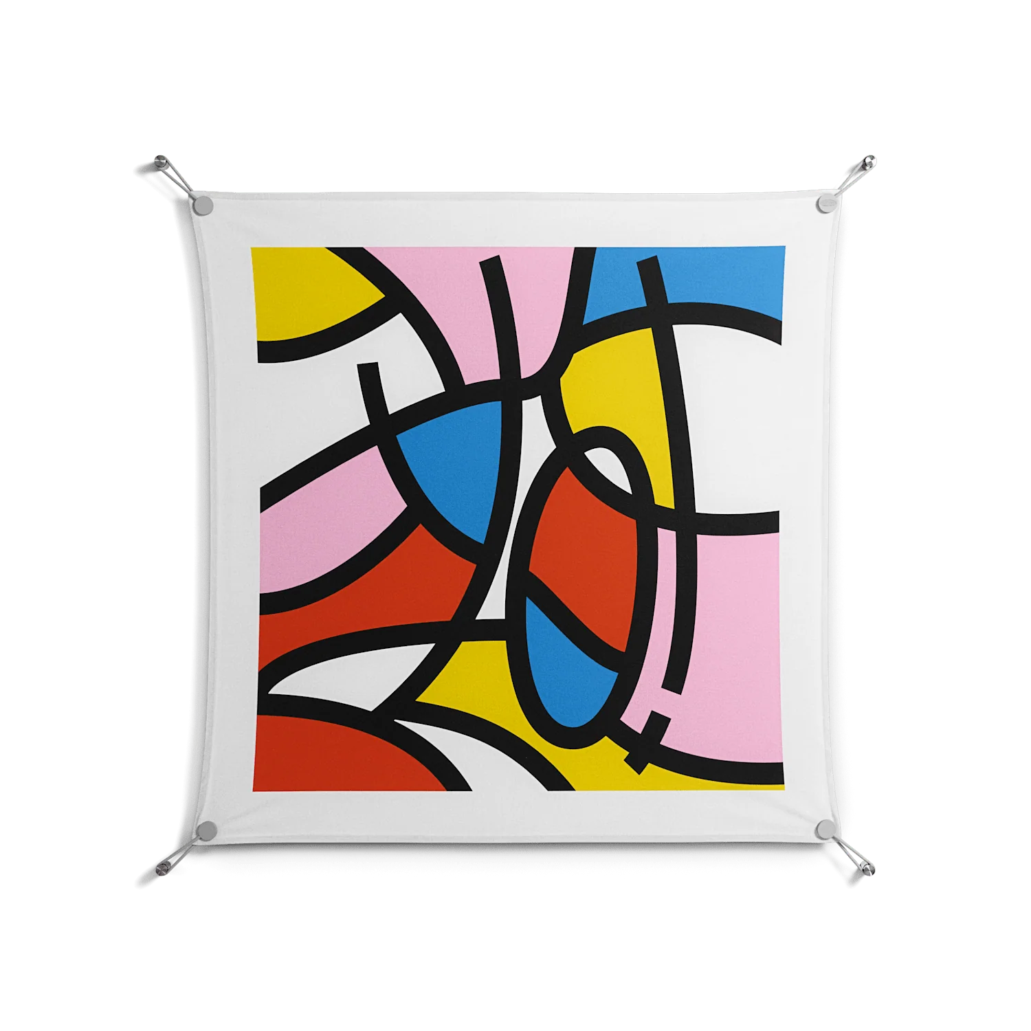 Yo - Work On Wall - Vratislav Pecka - Silver - 90 x 90 cm
