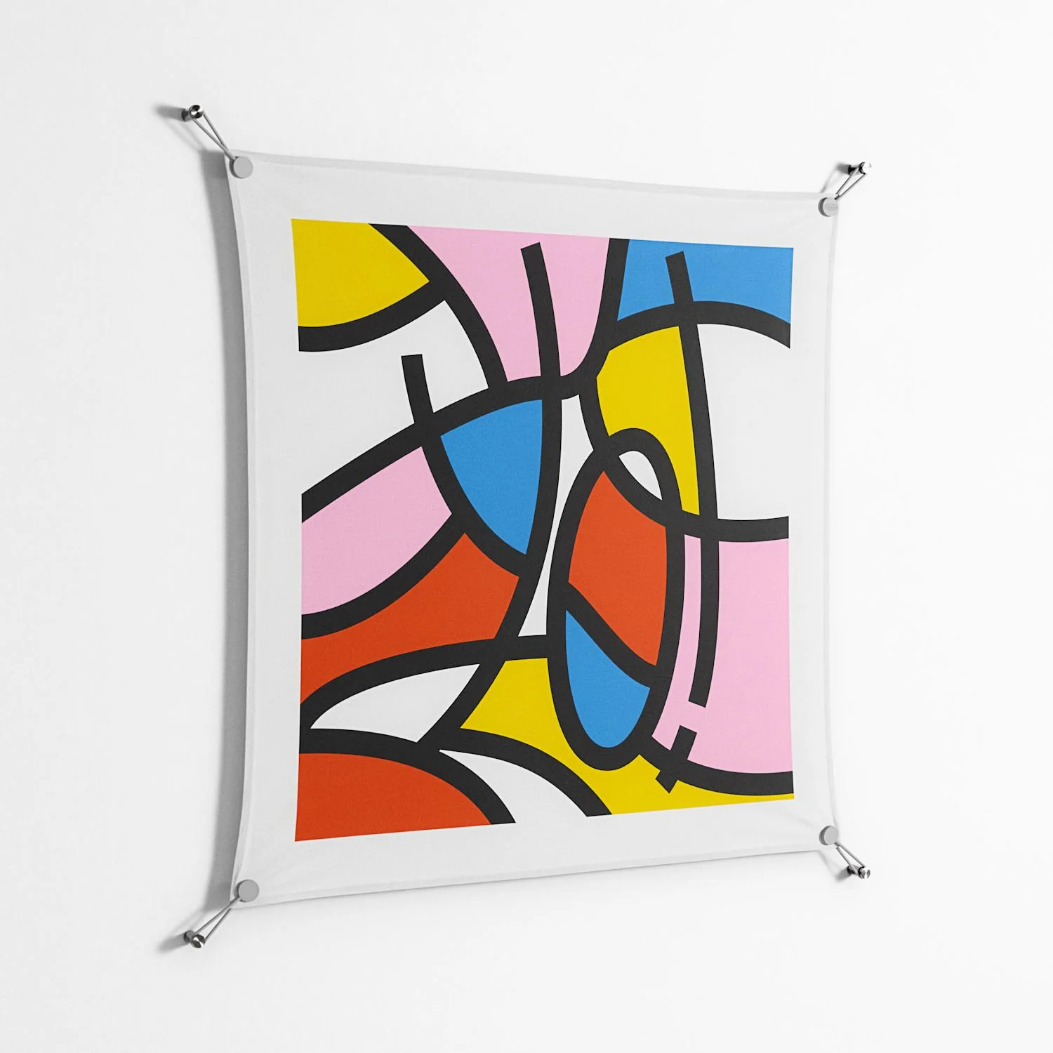 Yo - Work On Wall - Vratislav Pecka - Silver - 90 x 90 cm - Image 2