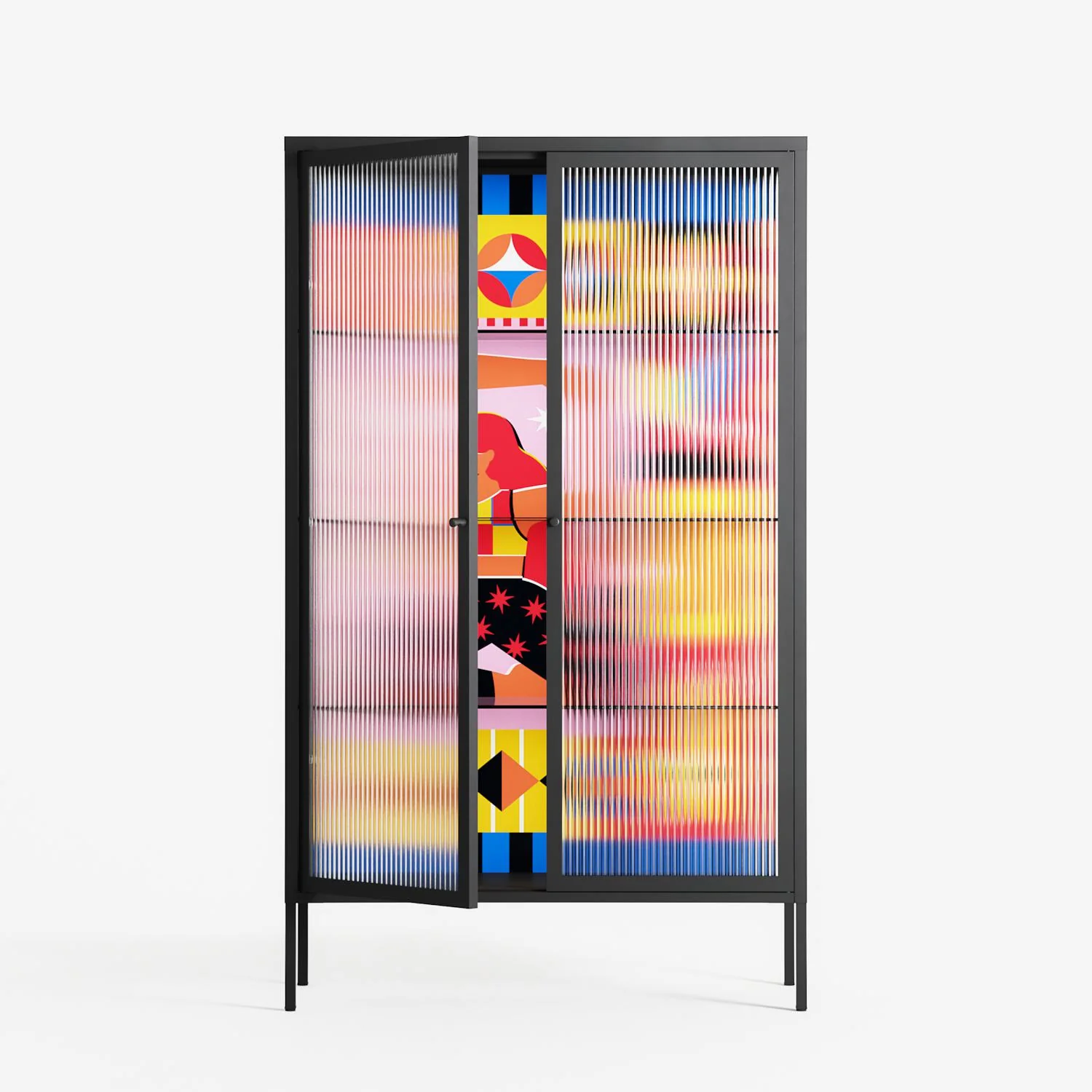 Yoga - Cabinet - Heather Zhou - Antracite - Reeded glass - Image 2