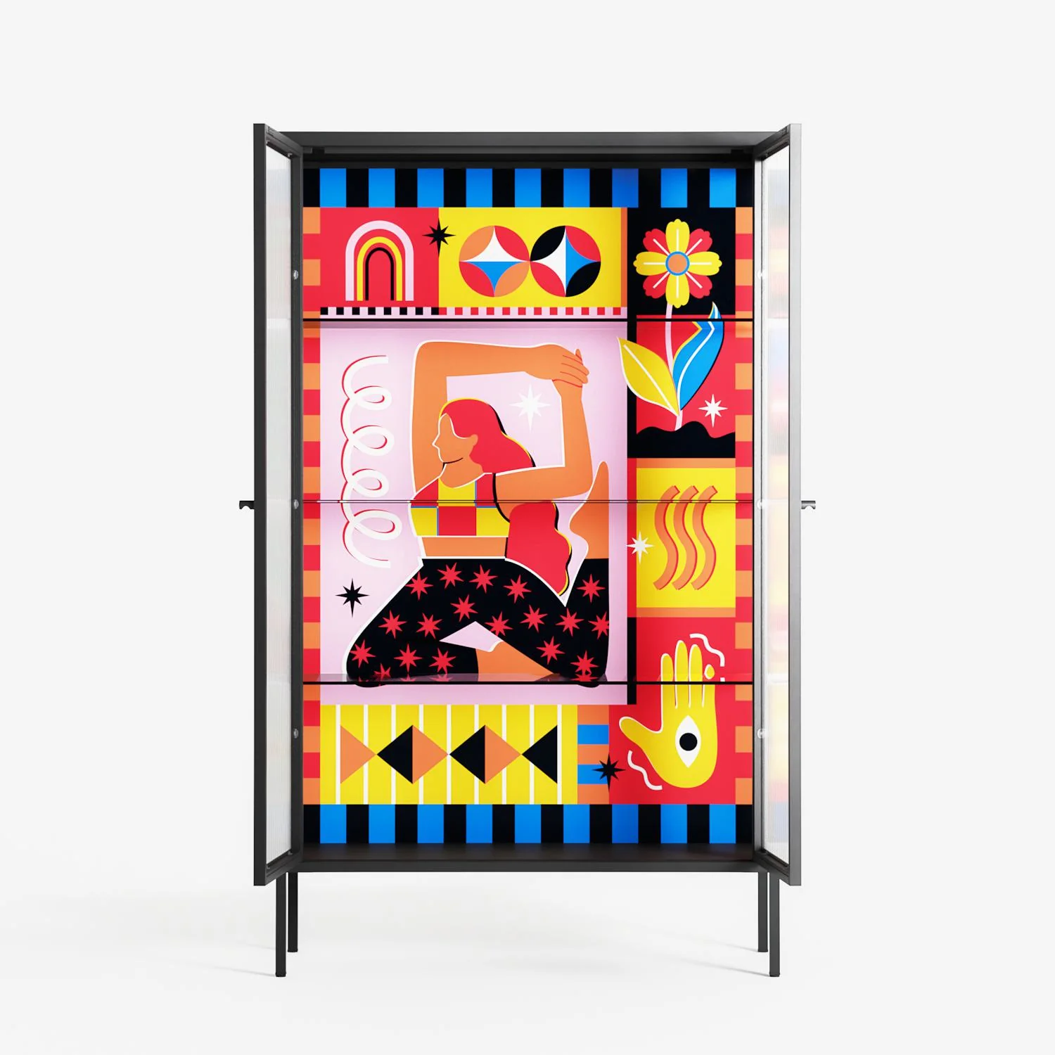 Yoga - Cabinet - Heather Zhou - Antracite - Reeded glass - Image 3