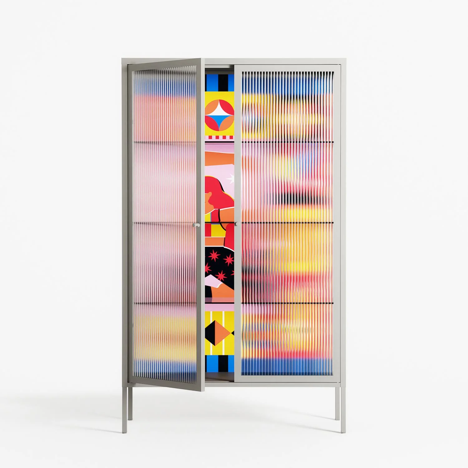 Yoga - Cabinet - Heather Zhou - Chalk - Reeded glass - Image 2