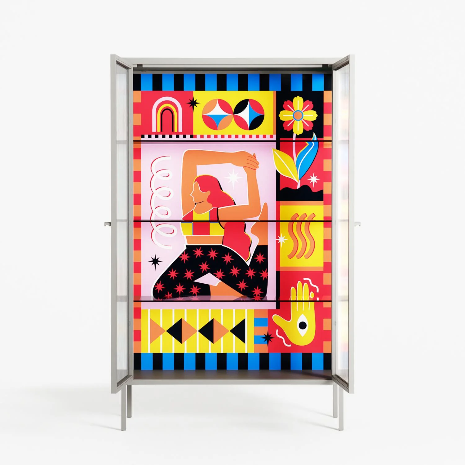 Yoga - Cabinet - Heather Zhou - Chalk - Reeded glass - Image 3