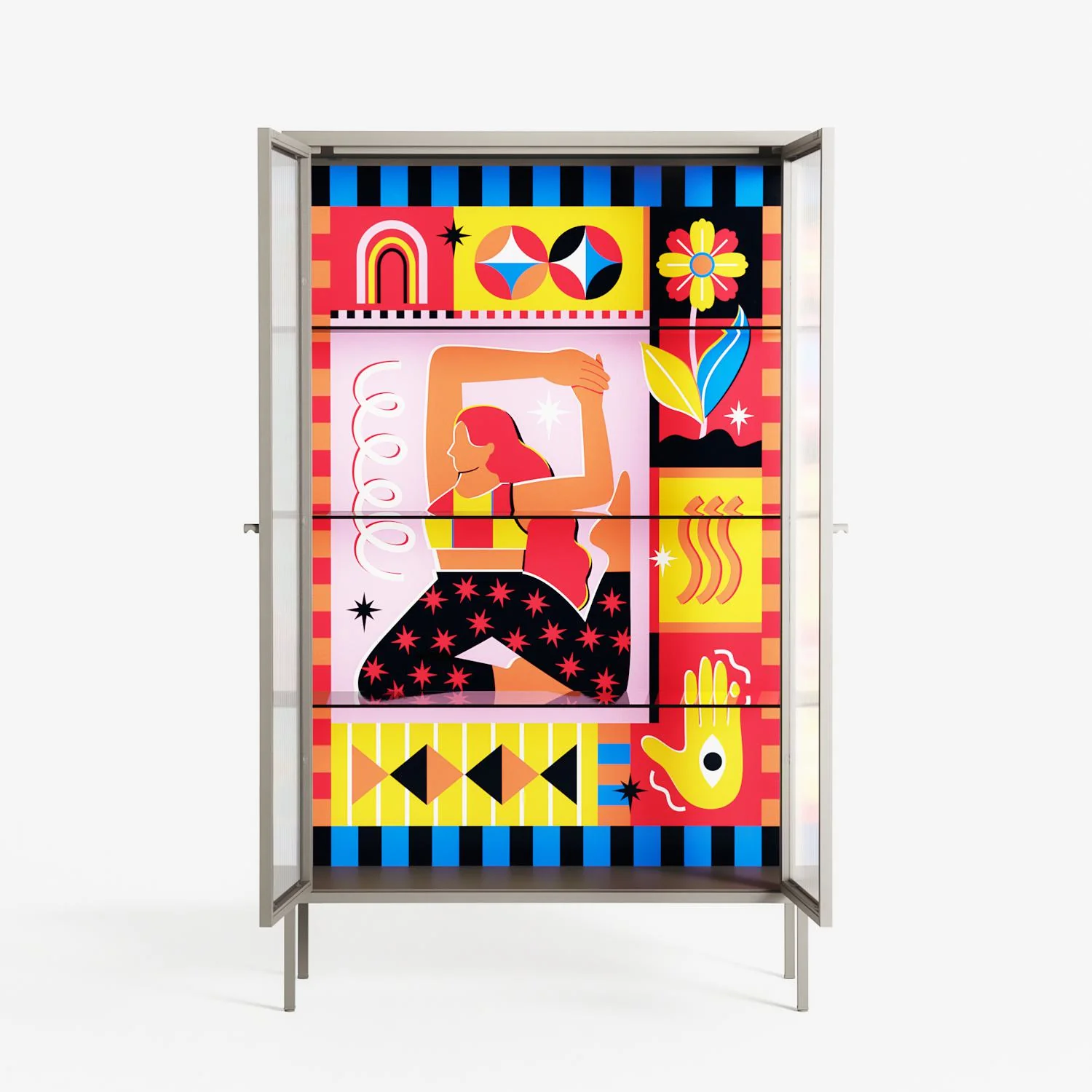 Yoga - Cabinet - Heather Zhou - Pebble - Reeded glass - Image 3