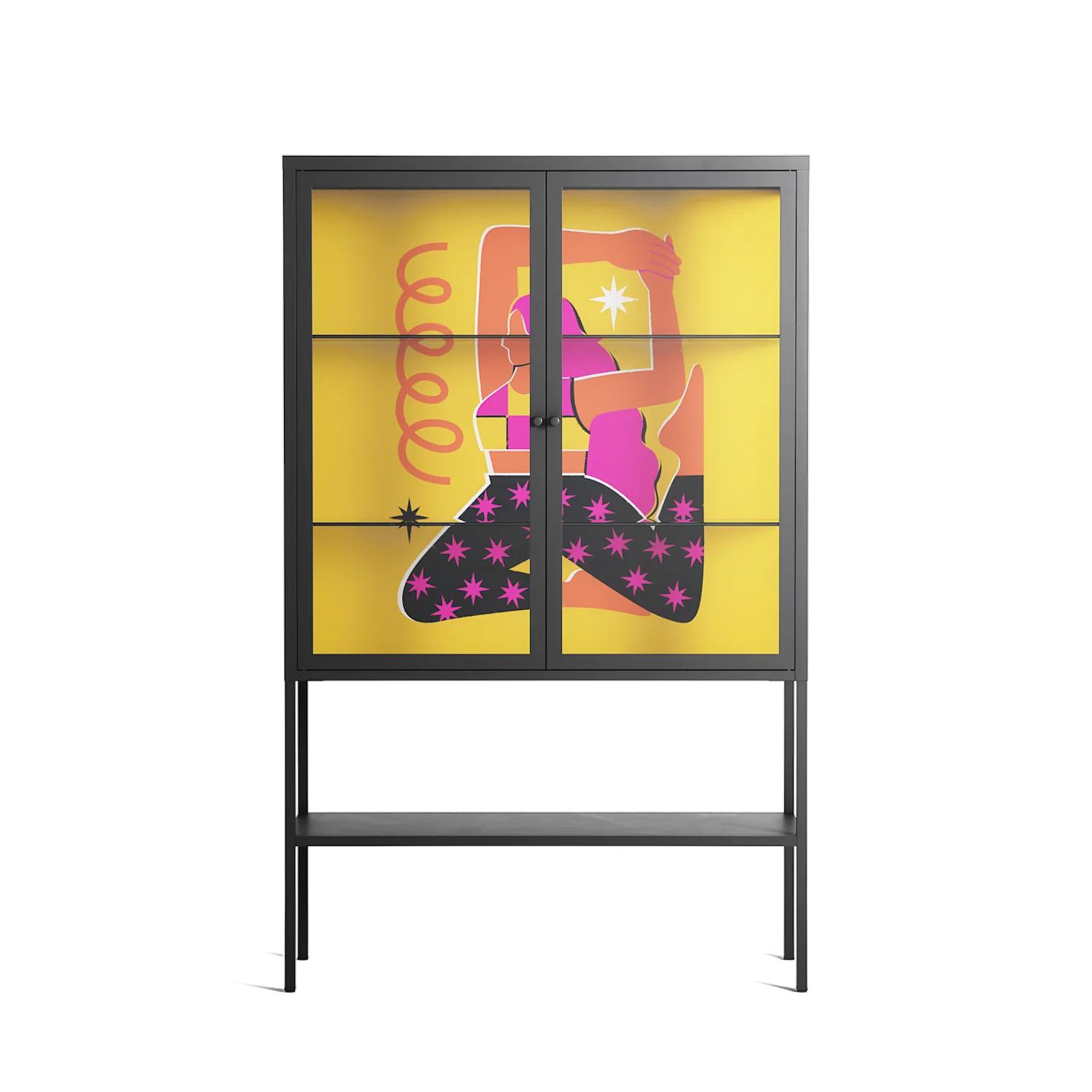Yoga - Loft Cabinet - Heather Zhou - Antracite - Clear glass