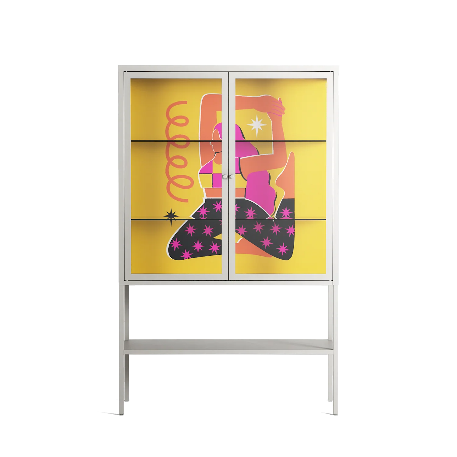 Yoga - Loft Cabinet - Heather Zhou - Chalk - Clear glass
