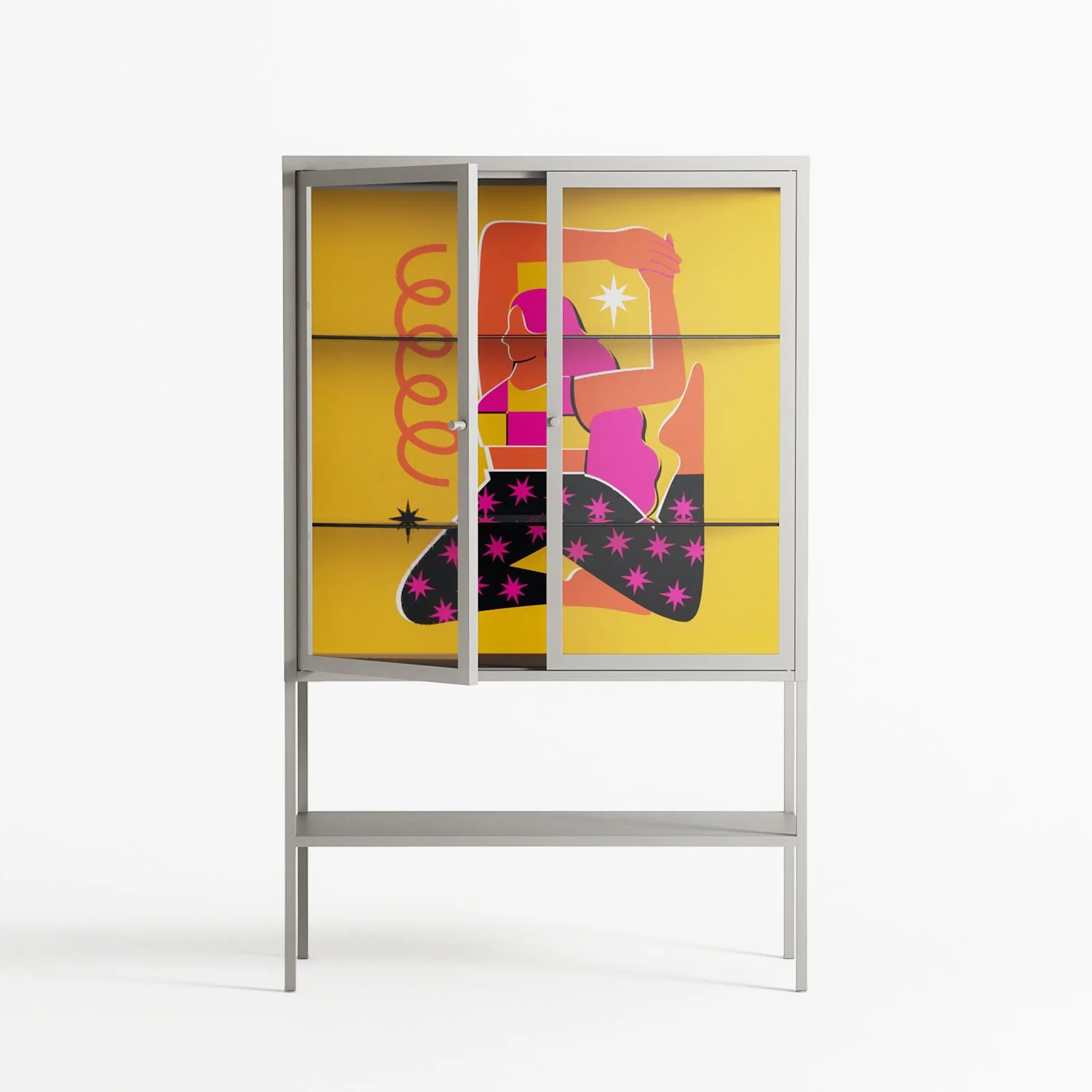 Yoga - Loft Cabinet - Heather Zhou - Chalk - Clear glass - Image 2