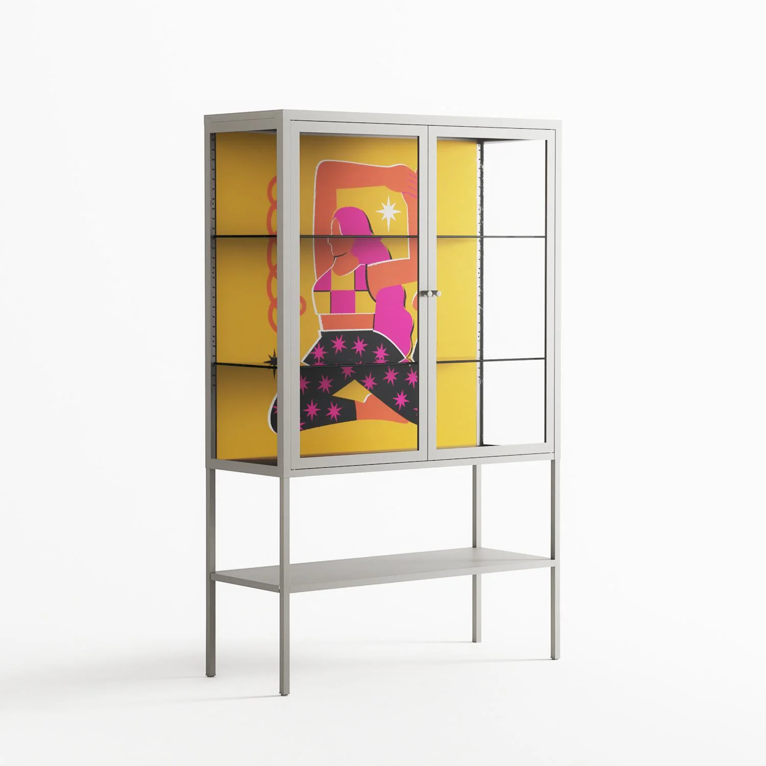 Yoga - Loft Cabinet - Heather Zhou - Chalk - Clear glass - Image 4