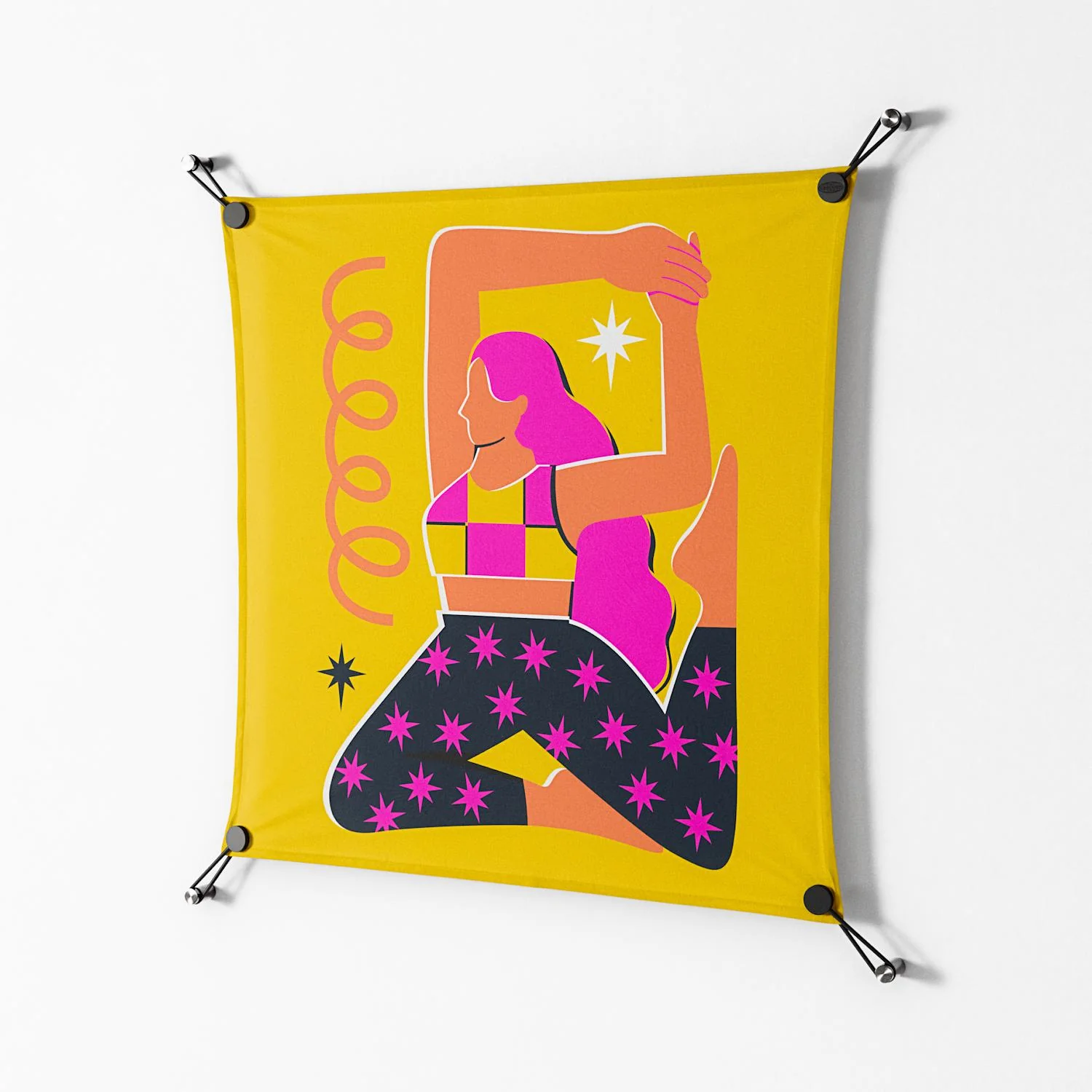 Yoga - Work On Wall - Heather Zhou - Black - 70 x 70 cm - Image 2