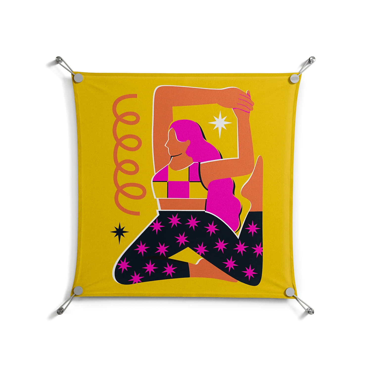 Yoga - Work On Wall - Heather Zhou - Silver - 70 x 70 cm