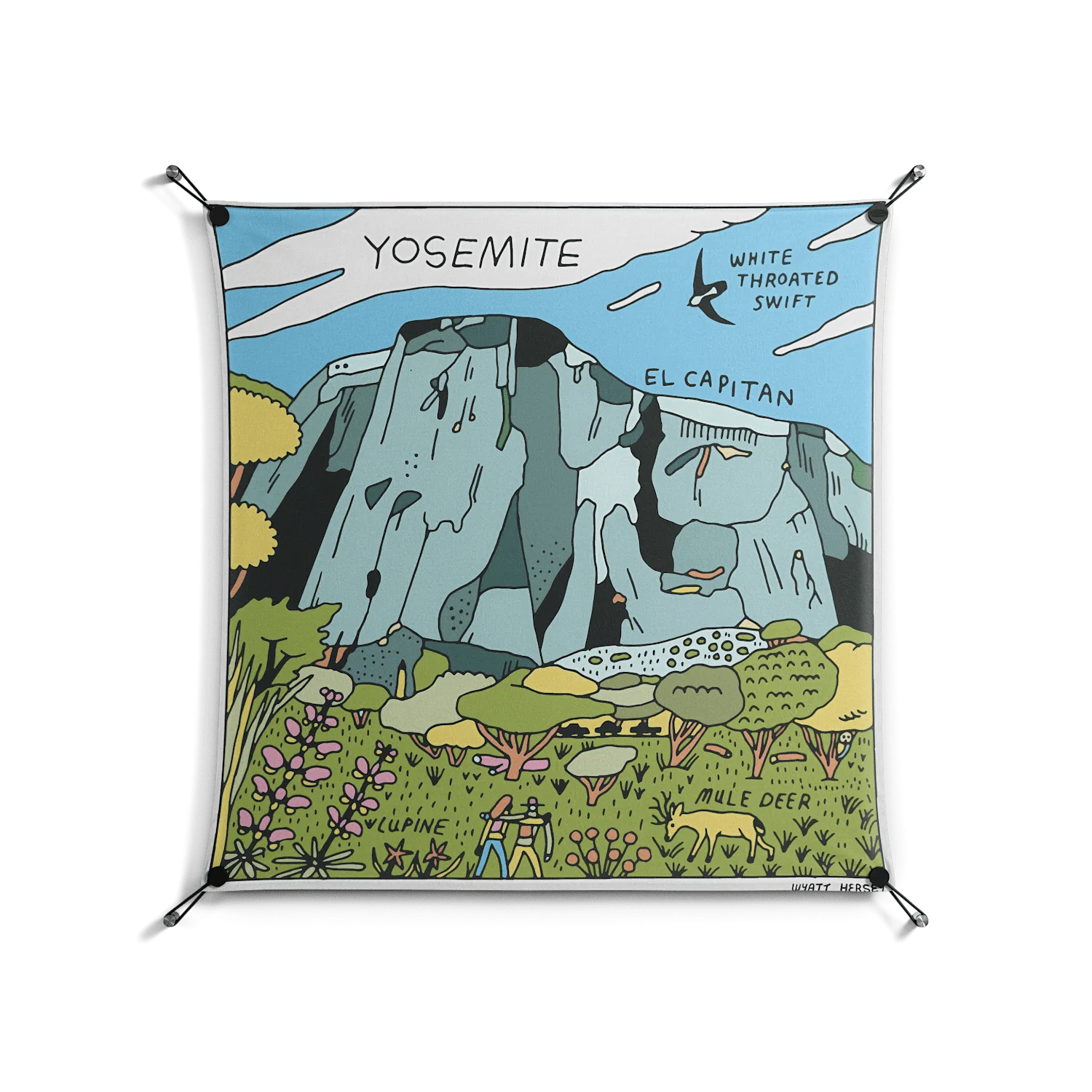 Yosemite - Work On Wall - Wyatt Hersey - Black - 90 x 90 cm